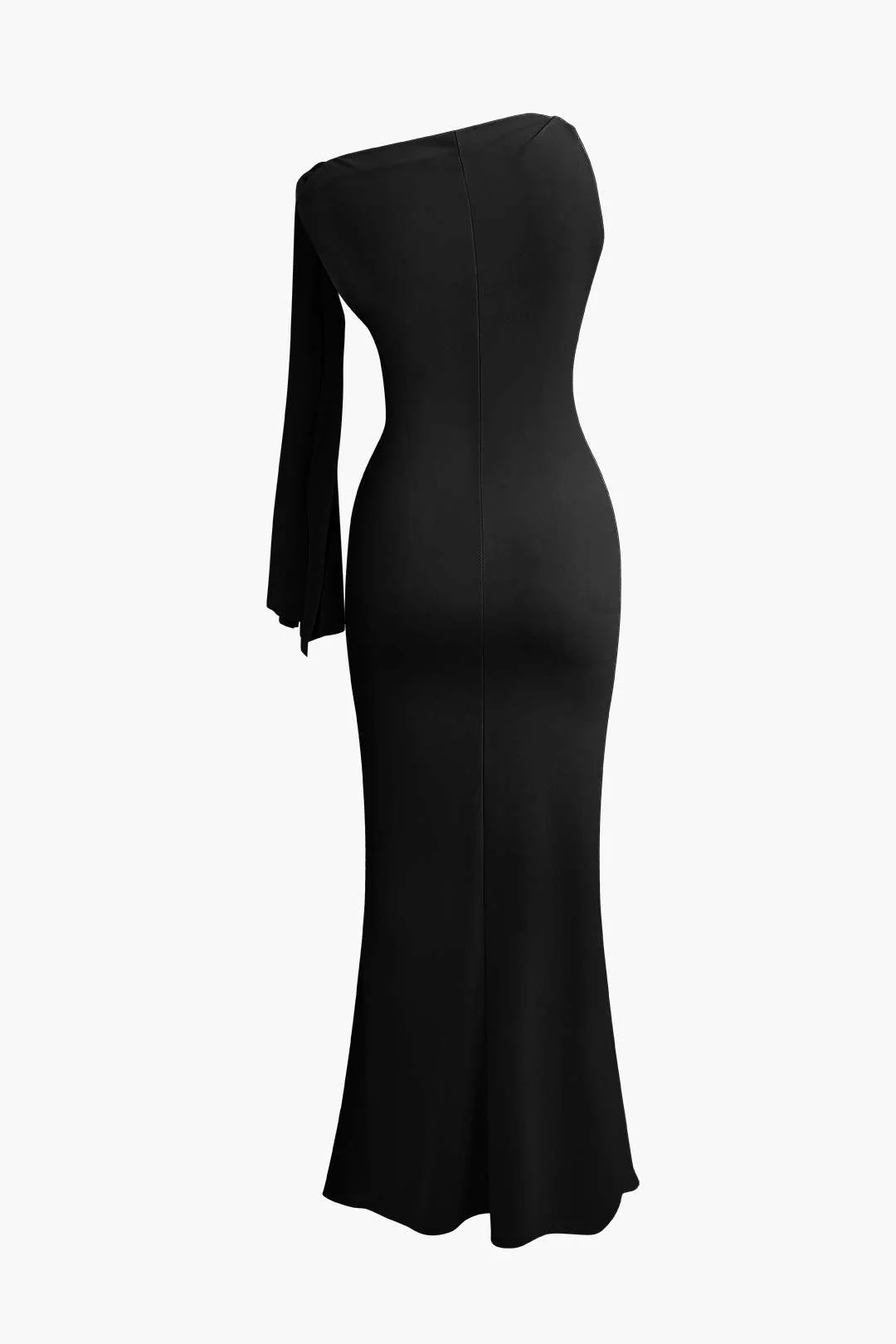Asymmetrical Twist Knot Mermaid Maxi Dress - Image 9