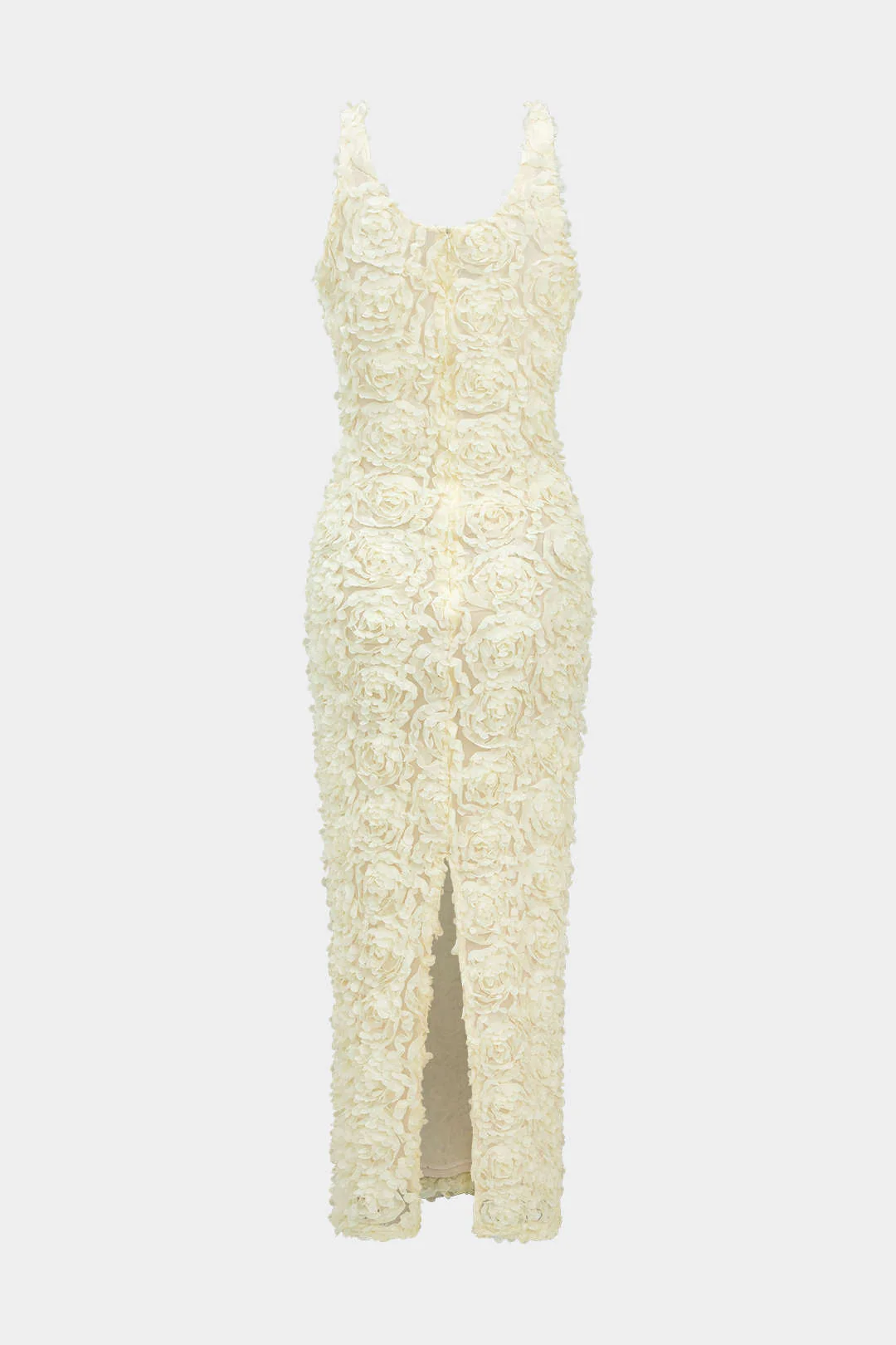 Appliques V-neck Slit Maxi Dress - Image 3