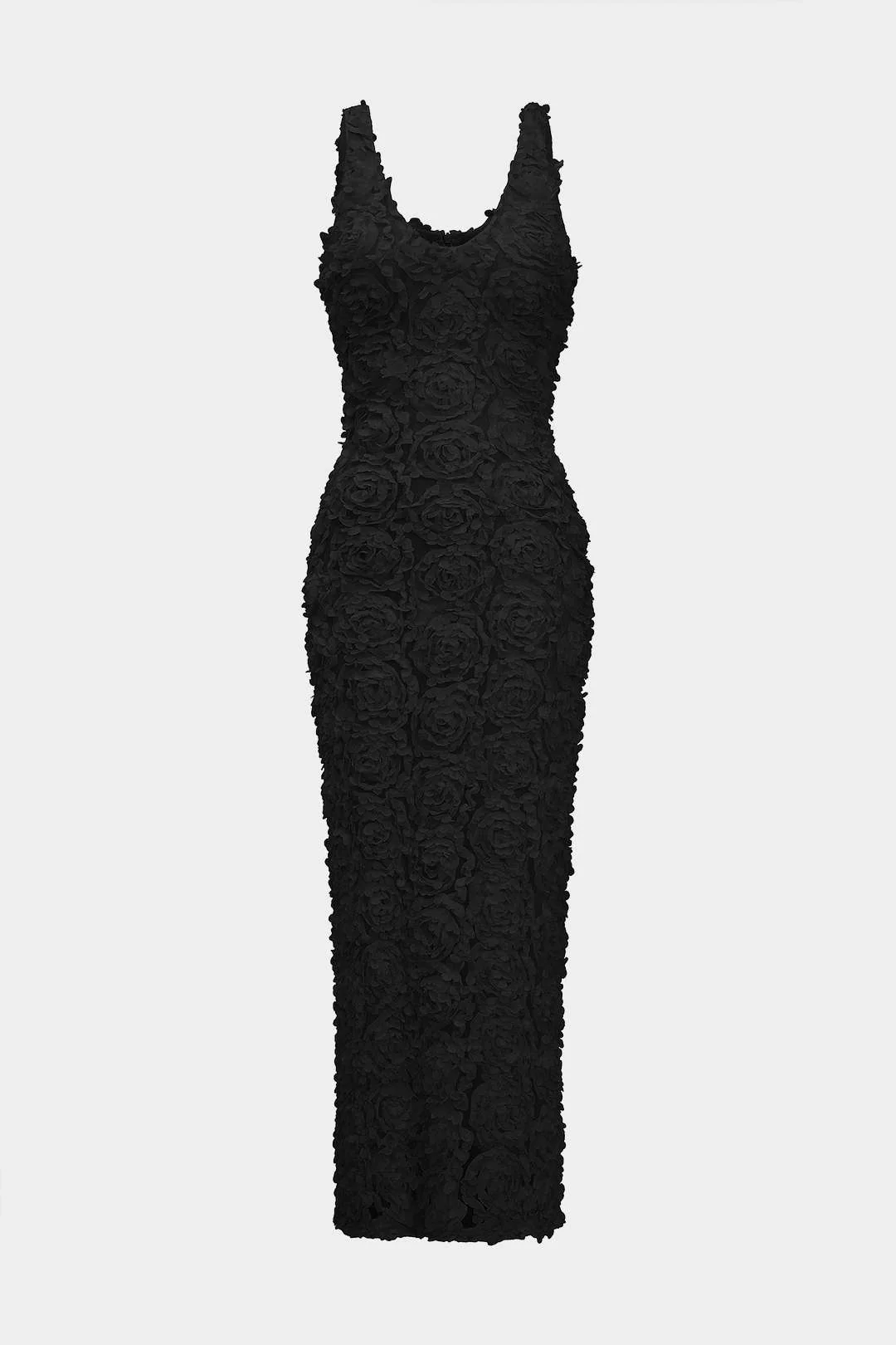Appliques V-neck Slit Maxi Dress - Image 5
