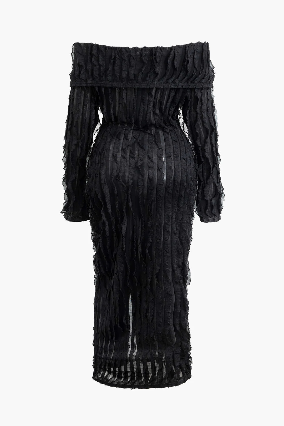 Plus Size Solid Button Ruffle Maxi Dress - Image 2