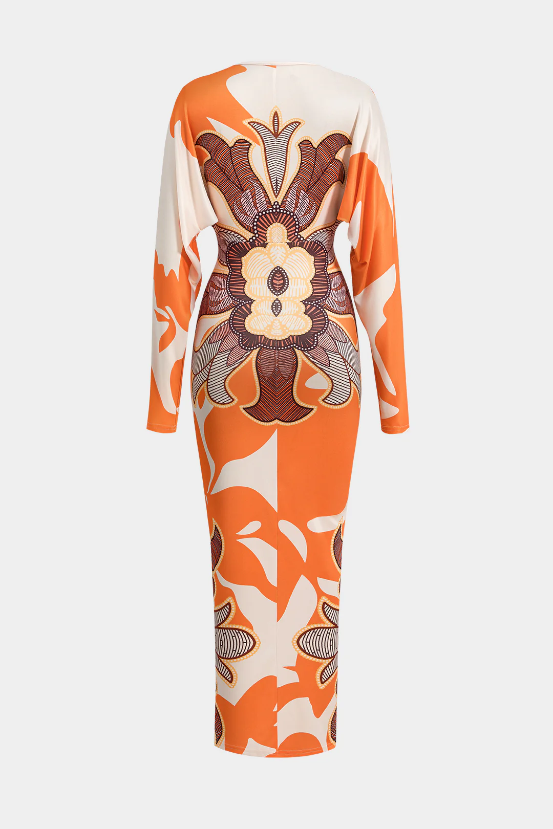 Geometric Print V-Neck Maxi Dress - Image 5