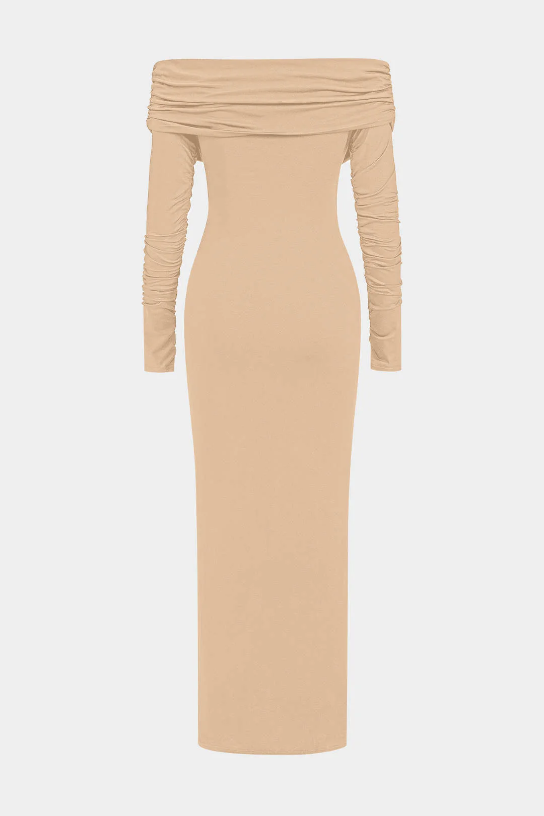 Ruched Off Shoulder Drape Detail Maxi Dress - Image 5