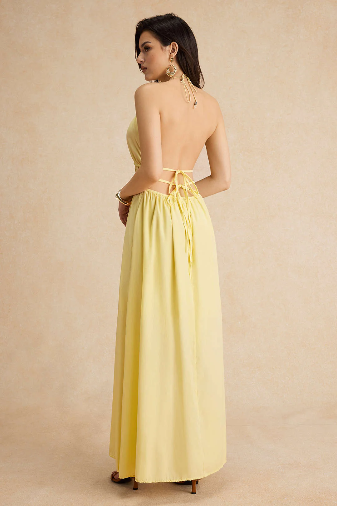 Halter Neck Cut Out Sleeveless Maxi Dress - Image 13
