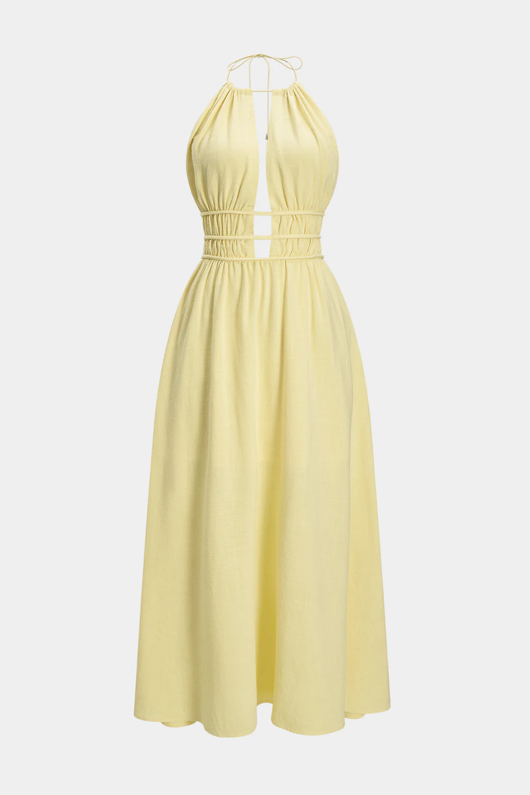 Halter Neck Cut Out Sleeveless Maxi Dress - Image 2