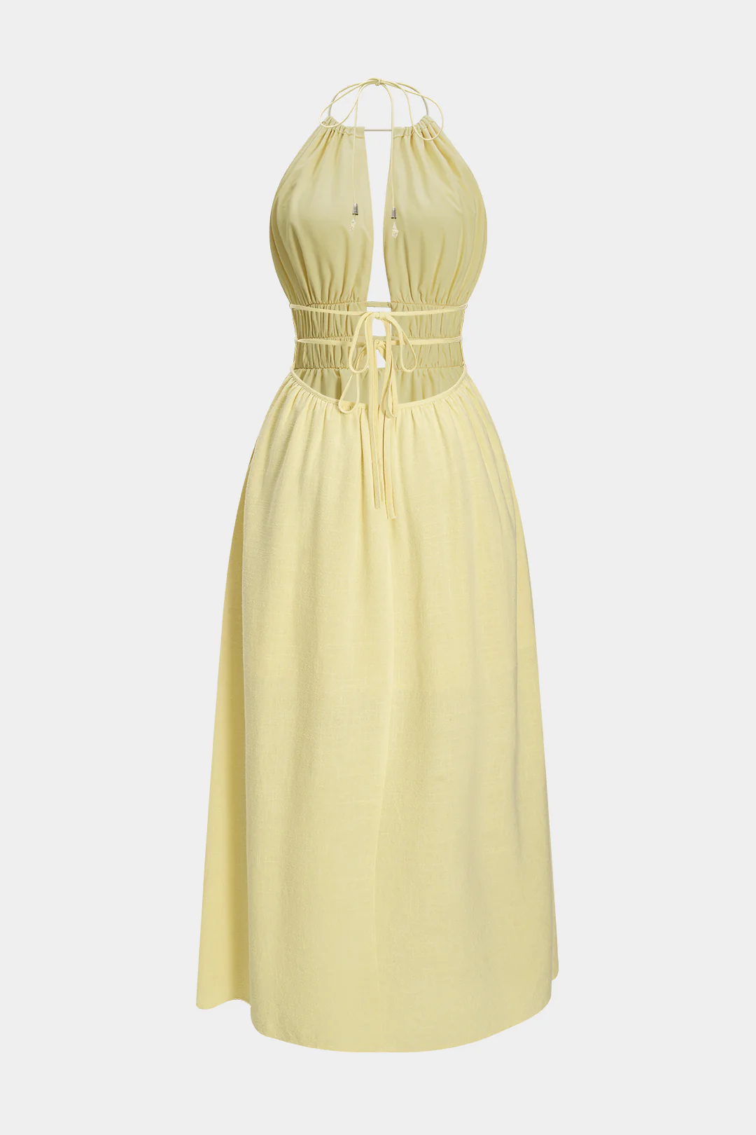 Halter Neck Cut Out Sleeveless Maxi Dress - Image 3