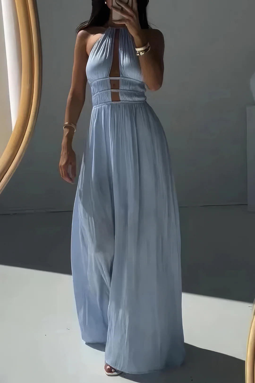 Halter Neck Cut Out Sleeveless Maxi Dress - Image 7