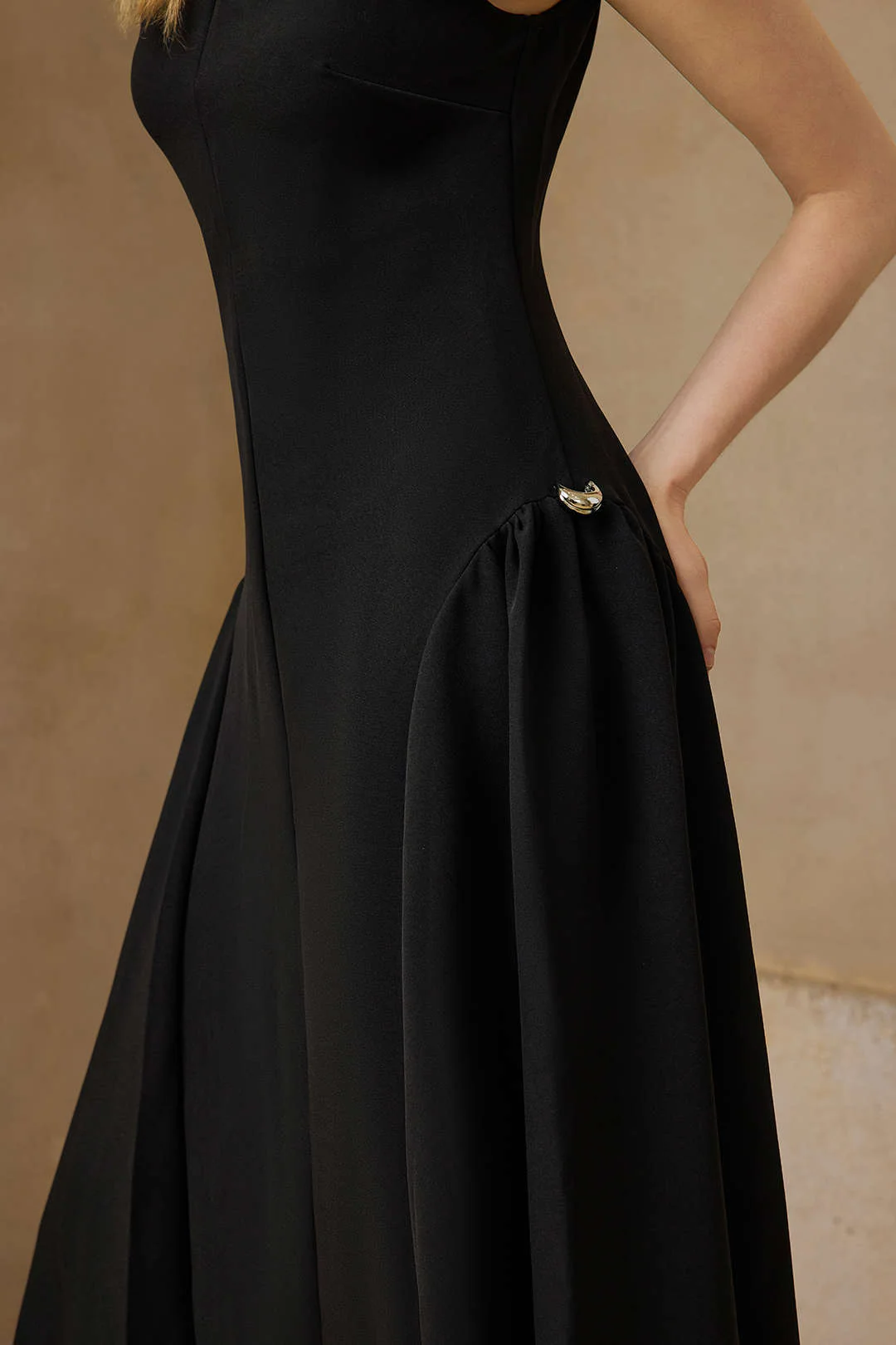 Metallic Decor Zipper Sleeveless Maxi Dress - Image 12