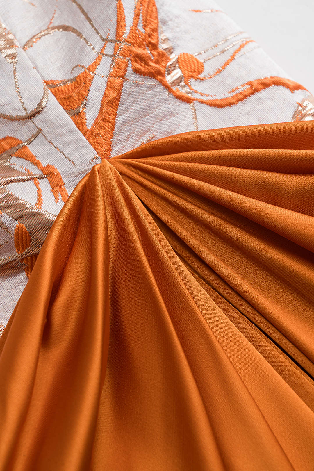 Satin Jacquard Patchwork Ruched Strapless Sleeveless Maxi Dress - Image 4