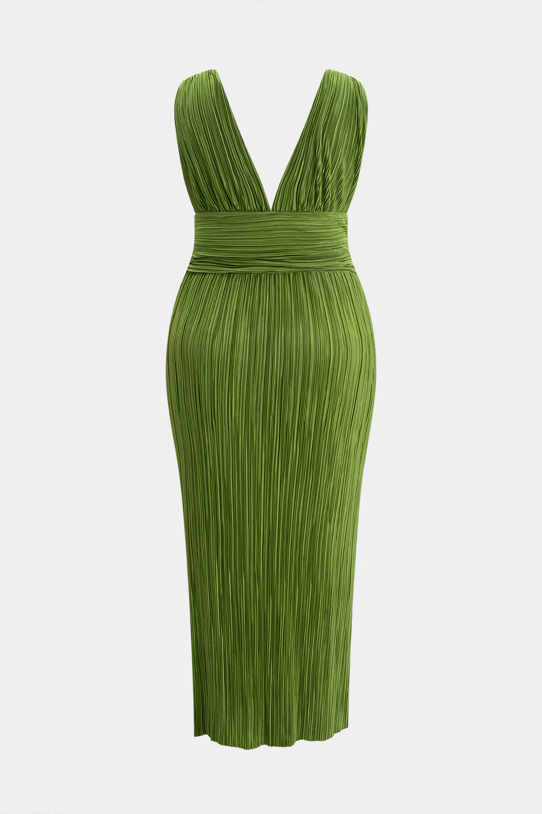 Plus Size Metallic Pleated Sleeveless Maxi Dress - Image 2