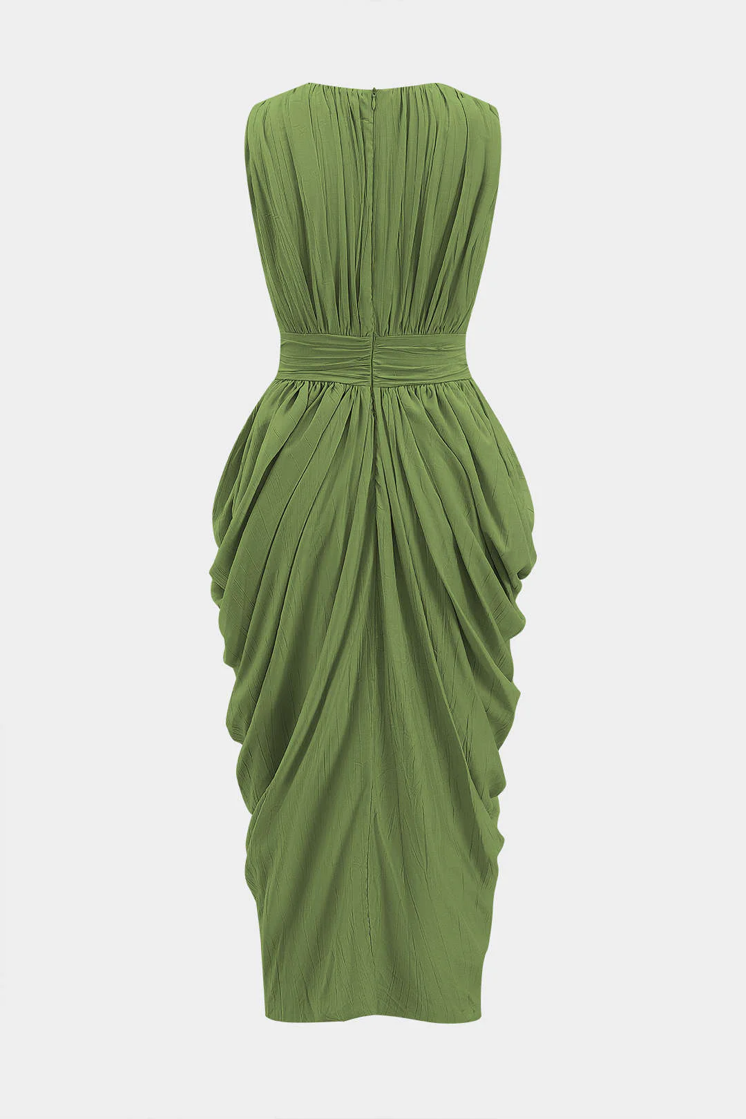 Ruched V-Neck Sleeveless Maxi Dress - Image 2
