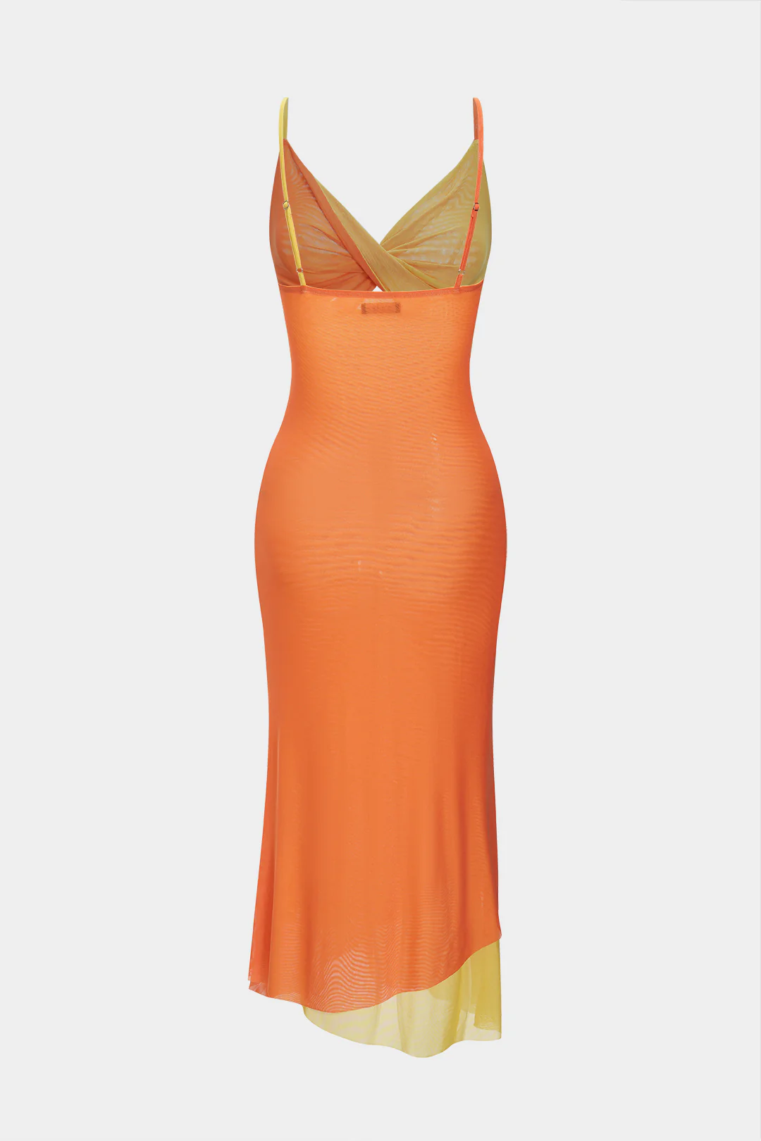 Mesh Patchwork Slip Sleeveless Twist Knot Maxi Dress - Image 2