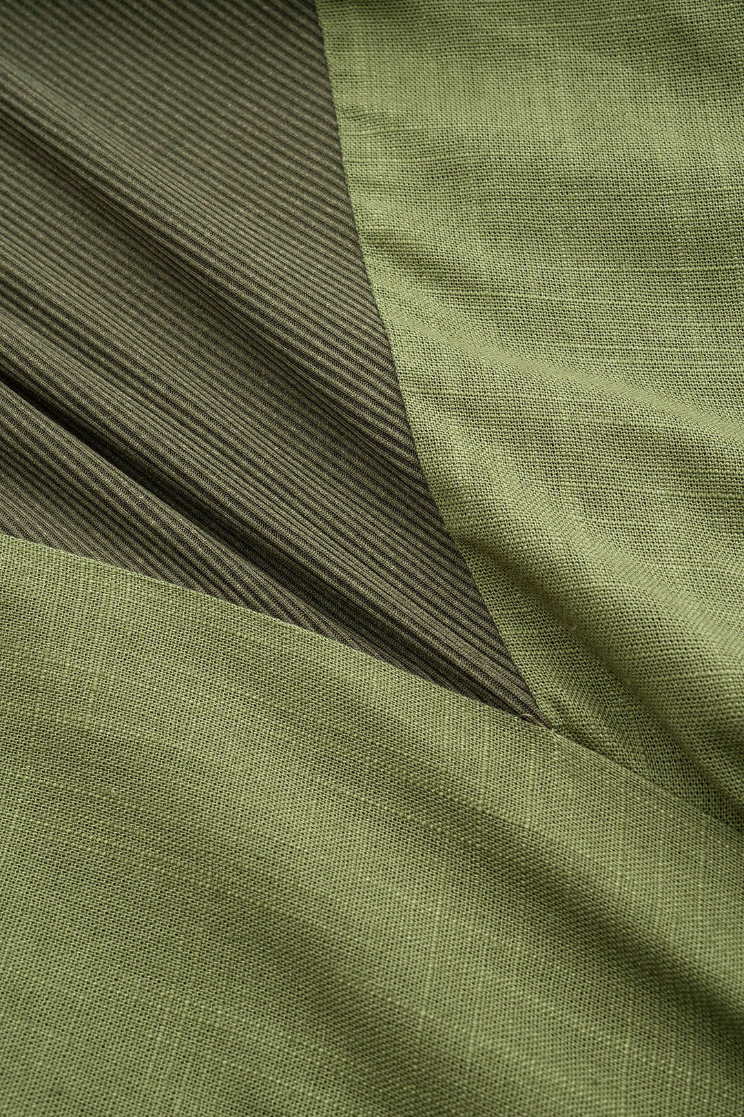 Linen Patchwork Ruched Asymmetrical Sleeveless Maxi Dress - Image 3