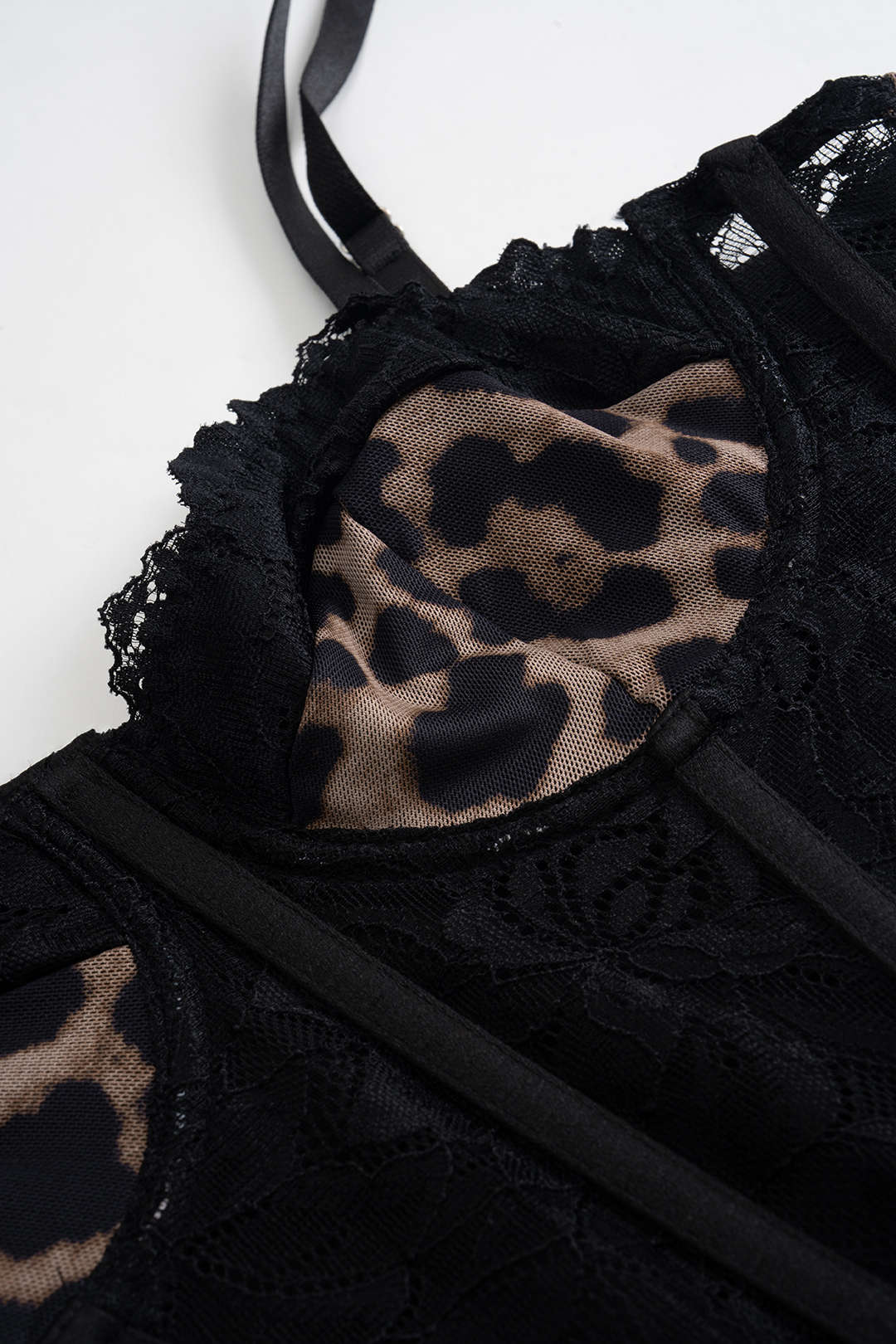 Leopard Print Bustier Lace Slip Sleeveless Maxi Dress - Image 3