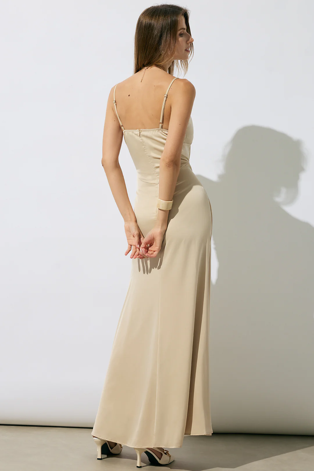 Satin Corset Sleeveless Maxi Dress - Image 2