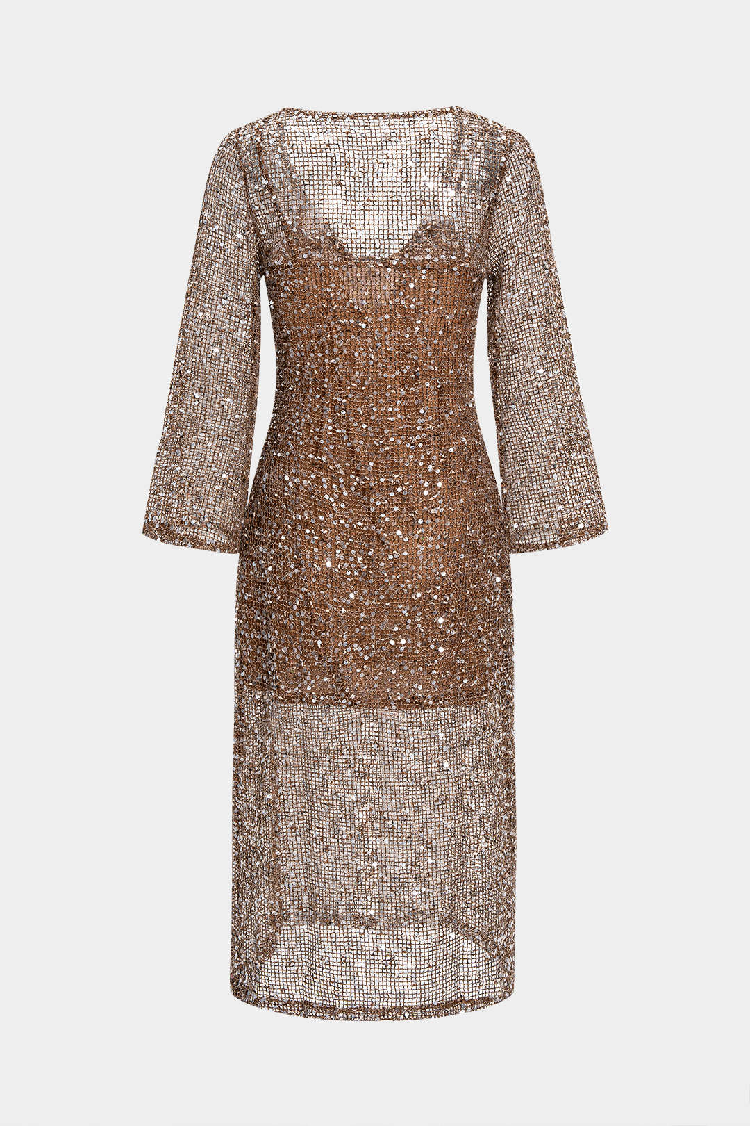 Sequin Cut Out Long Sleeve Maxi Dress - Image 2