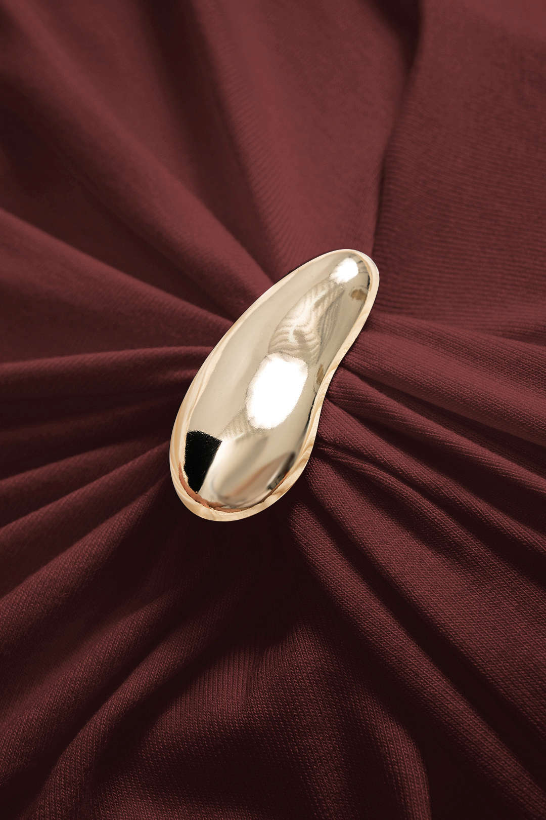 Metallic Ruched One Shoulder Long Sleeve Midi Dress - Image 3
