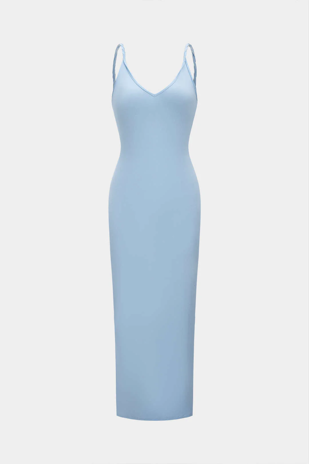 V-Neck Backless Twist Knot Sleeveless Slip Midi Dress - Image 2
