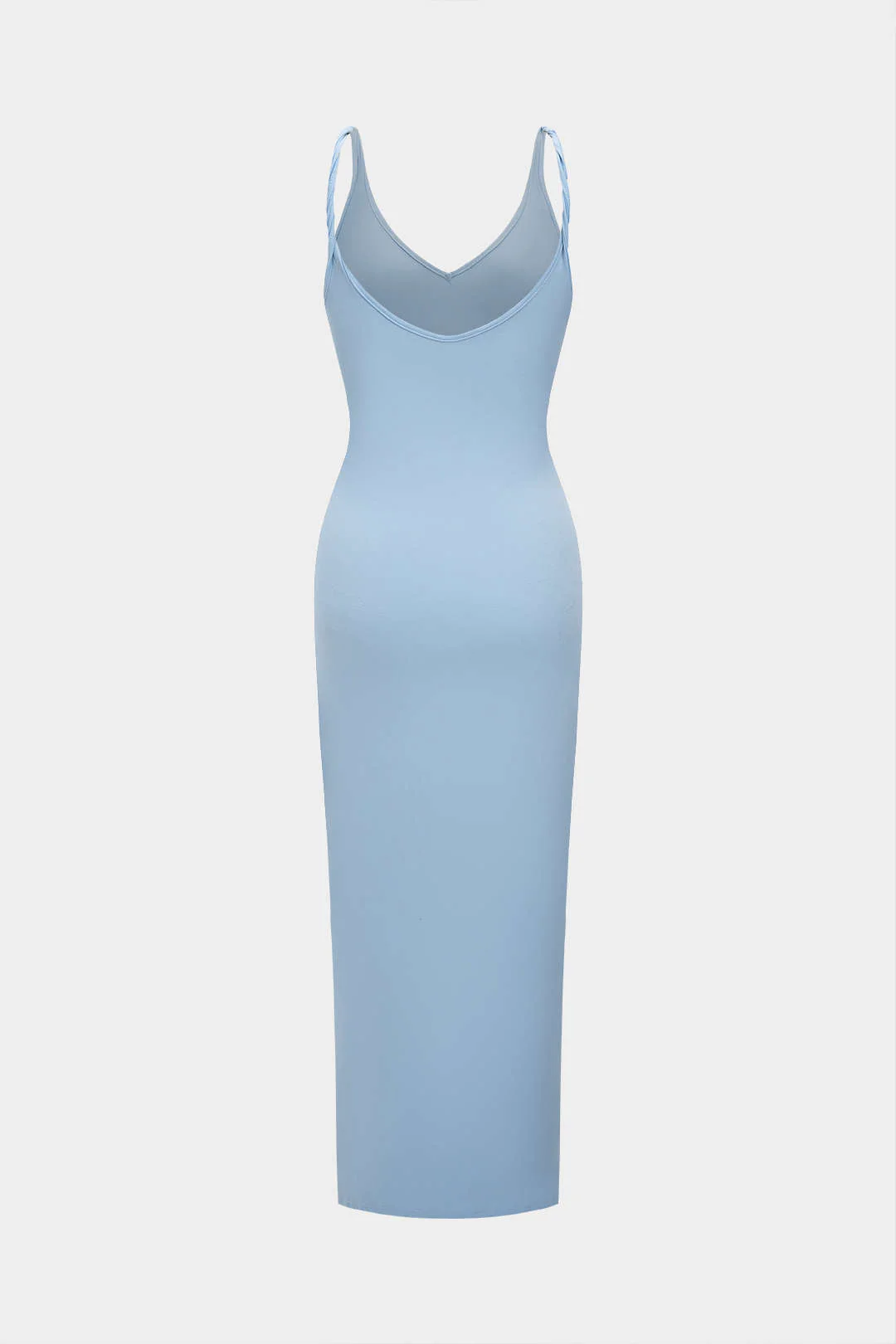 V-Neck Backless Twist Knot Sleeveless Slip Midi Dress - Image 3
