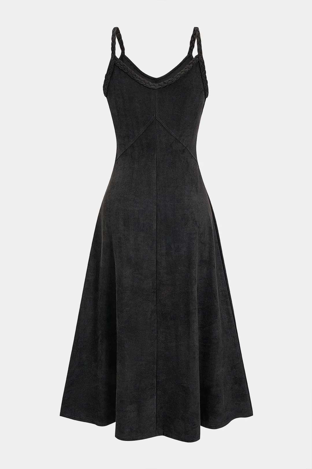 Suede Twist Knot Ruched Sleeveless Dress - Image 8