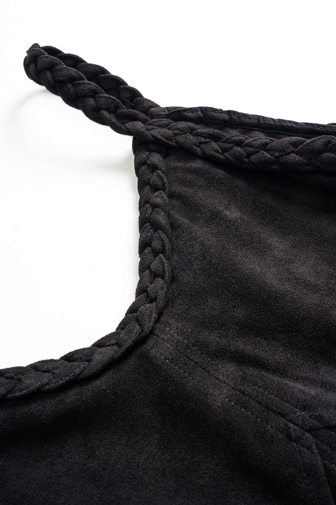 Suede Twist Knot Ruched Sleeveless Dress - Image 9