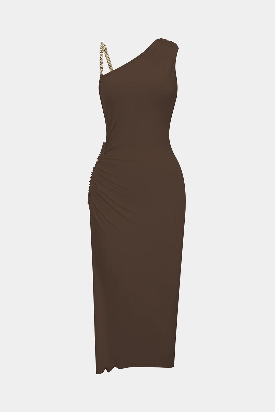 Ruched Asymmetrical Twist Knot Slit Sleeveless Maxi Dress - Image 8