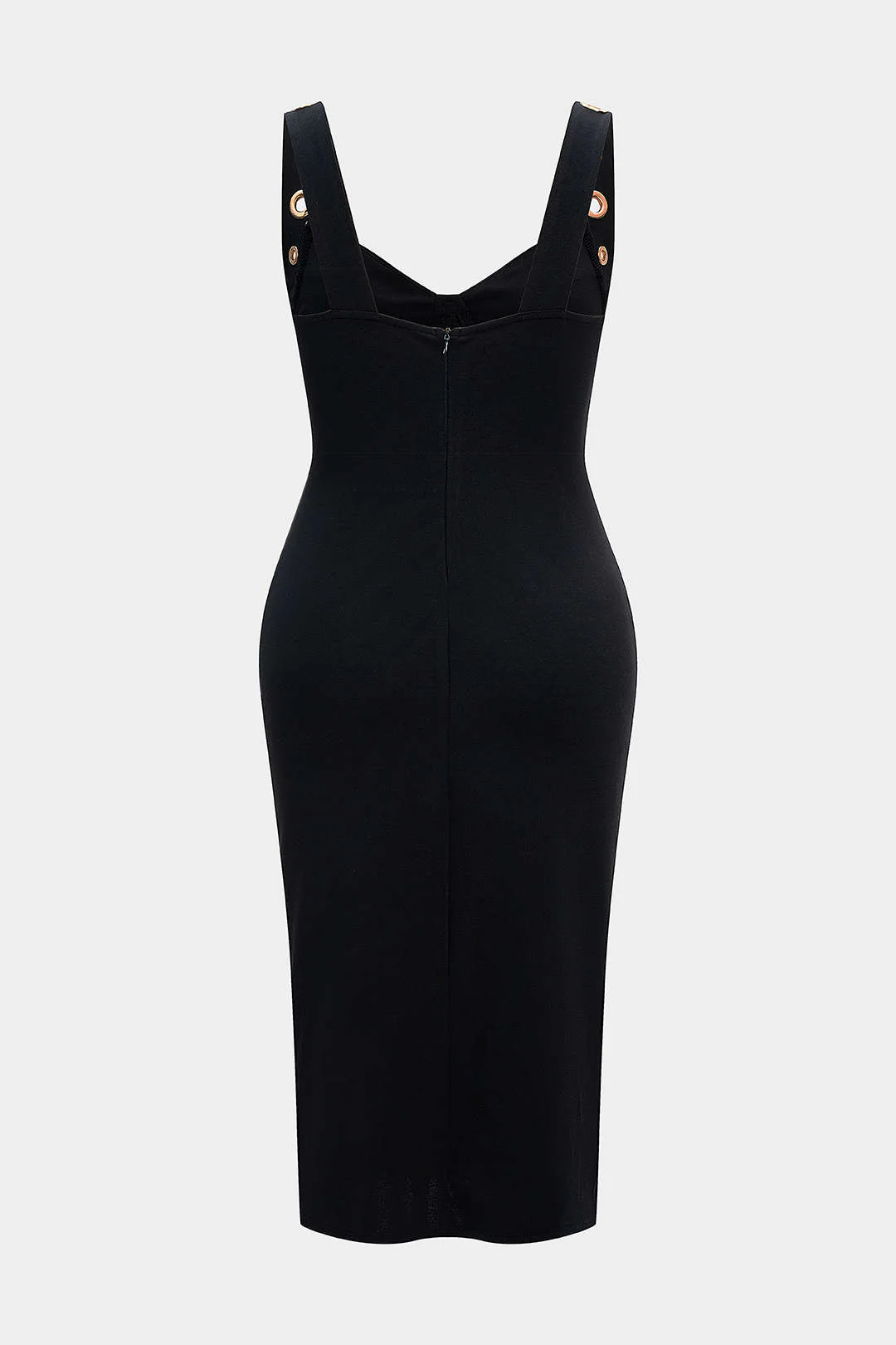 Plus Size Metallic Eyelet High Slit Sleeveless Maxi Dress - Image 2