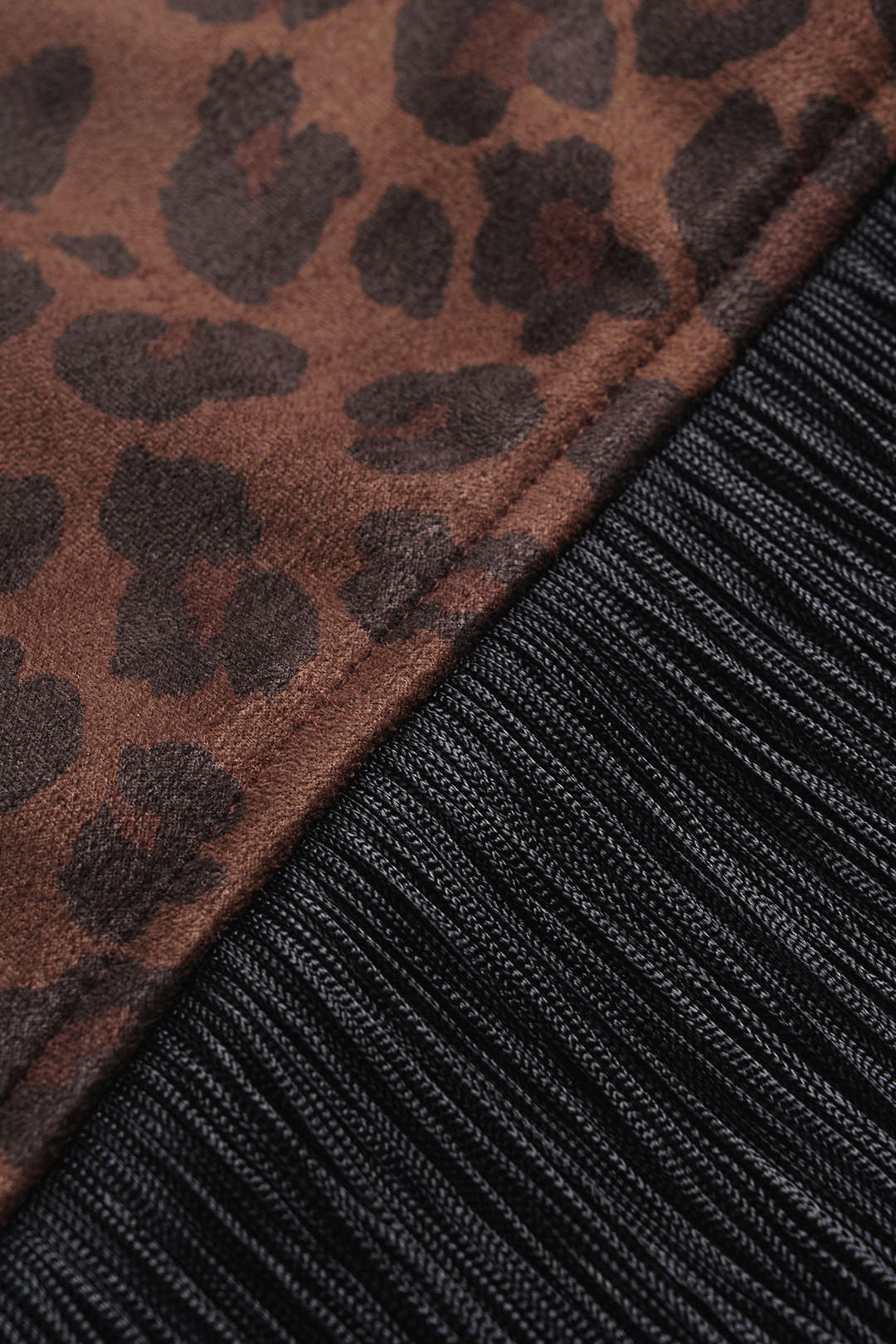 Leopard Print Suede Round Neck Fringe Asymmetrical Maxi Dress - Image 4
