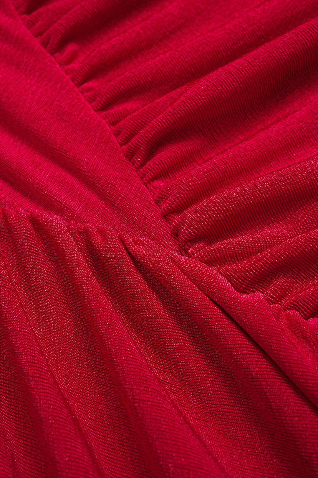Mock Neck Shoulder Pads Crossed Ruched Backless Long-Sleeve Maxi Dress - Image 9