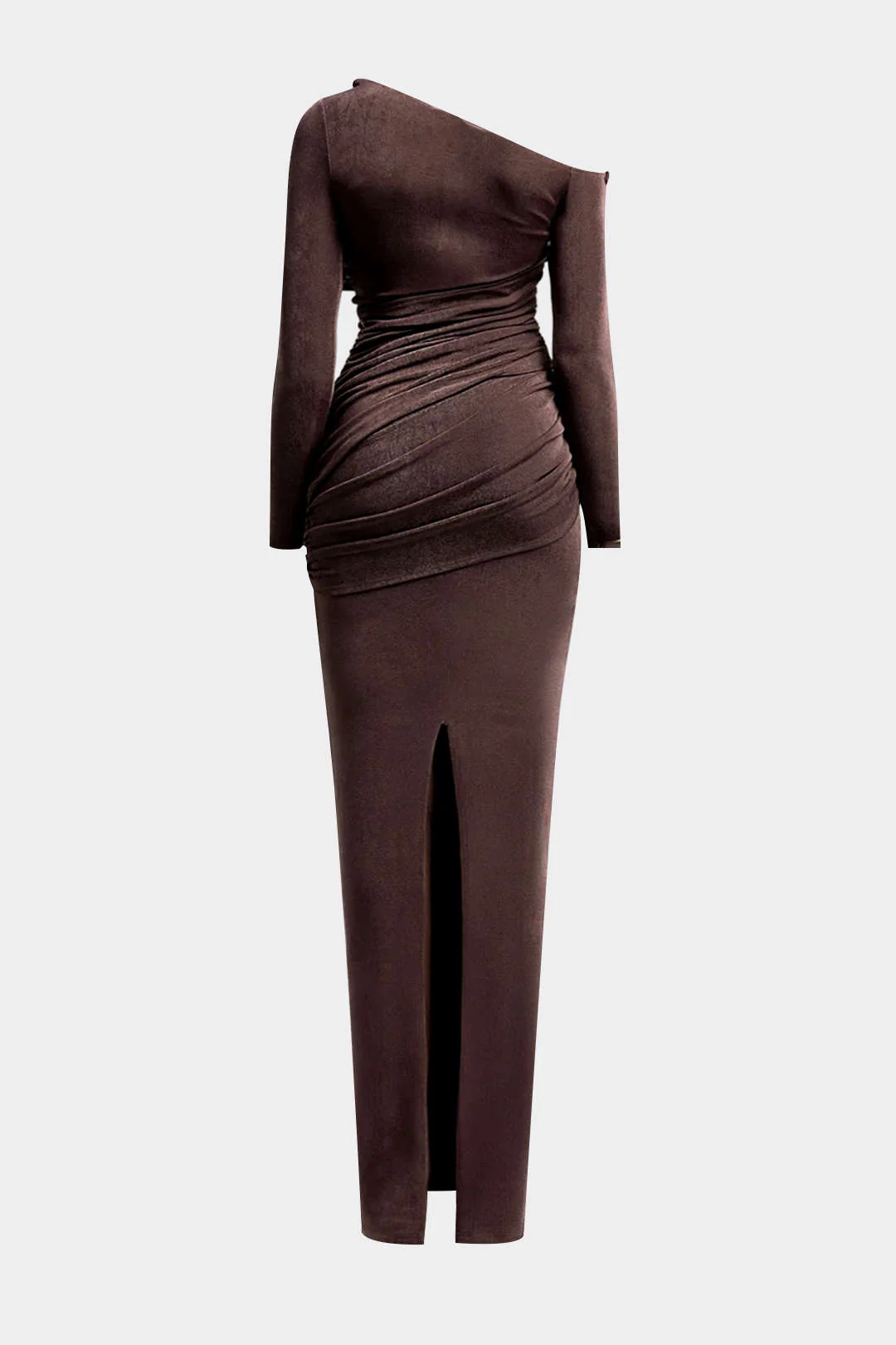 Asymmetrical Twist Long Sleeve Maxi Dress - Image 2