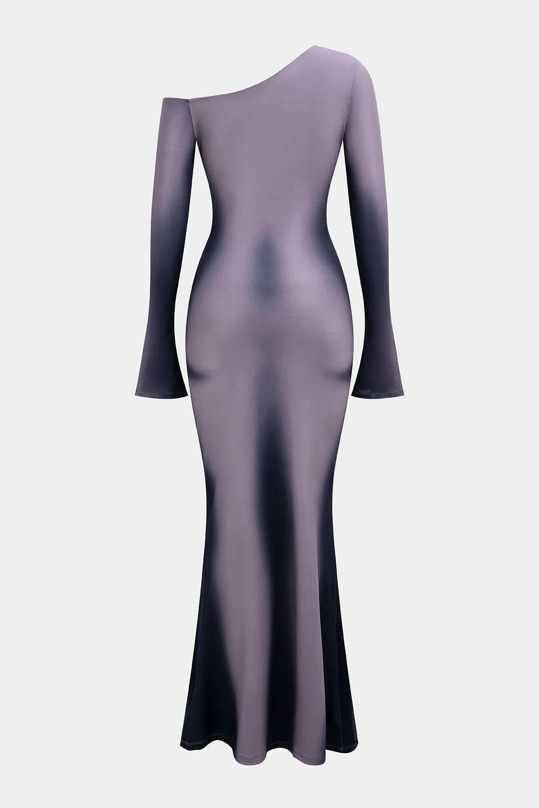Ombre Print One Shoulder Long Sleeve Maxi Dress - Image 4