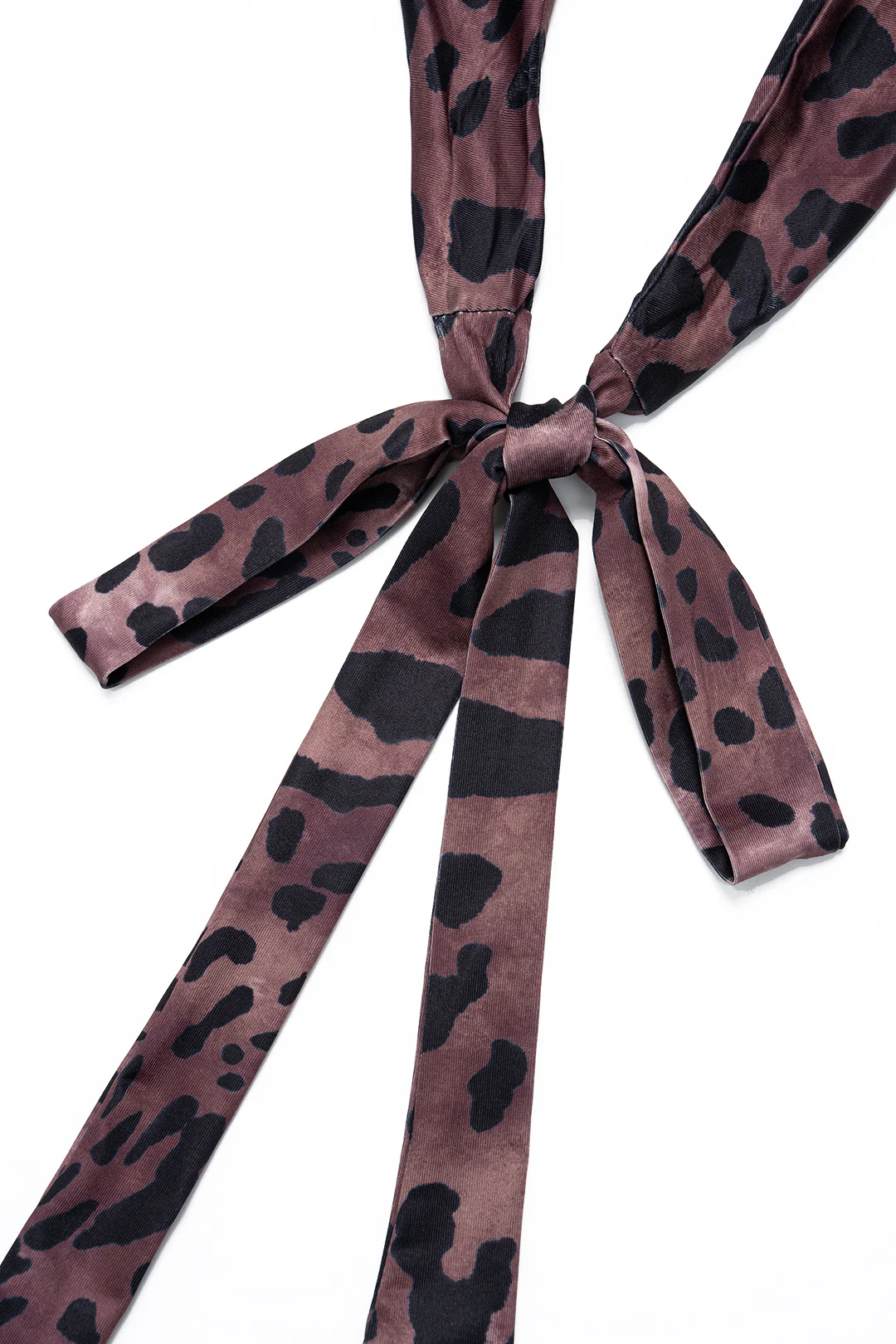 Leopard Print Halter Neck Backless Tie-Up Sleeveless Maxi Dress - Image 3