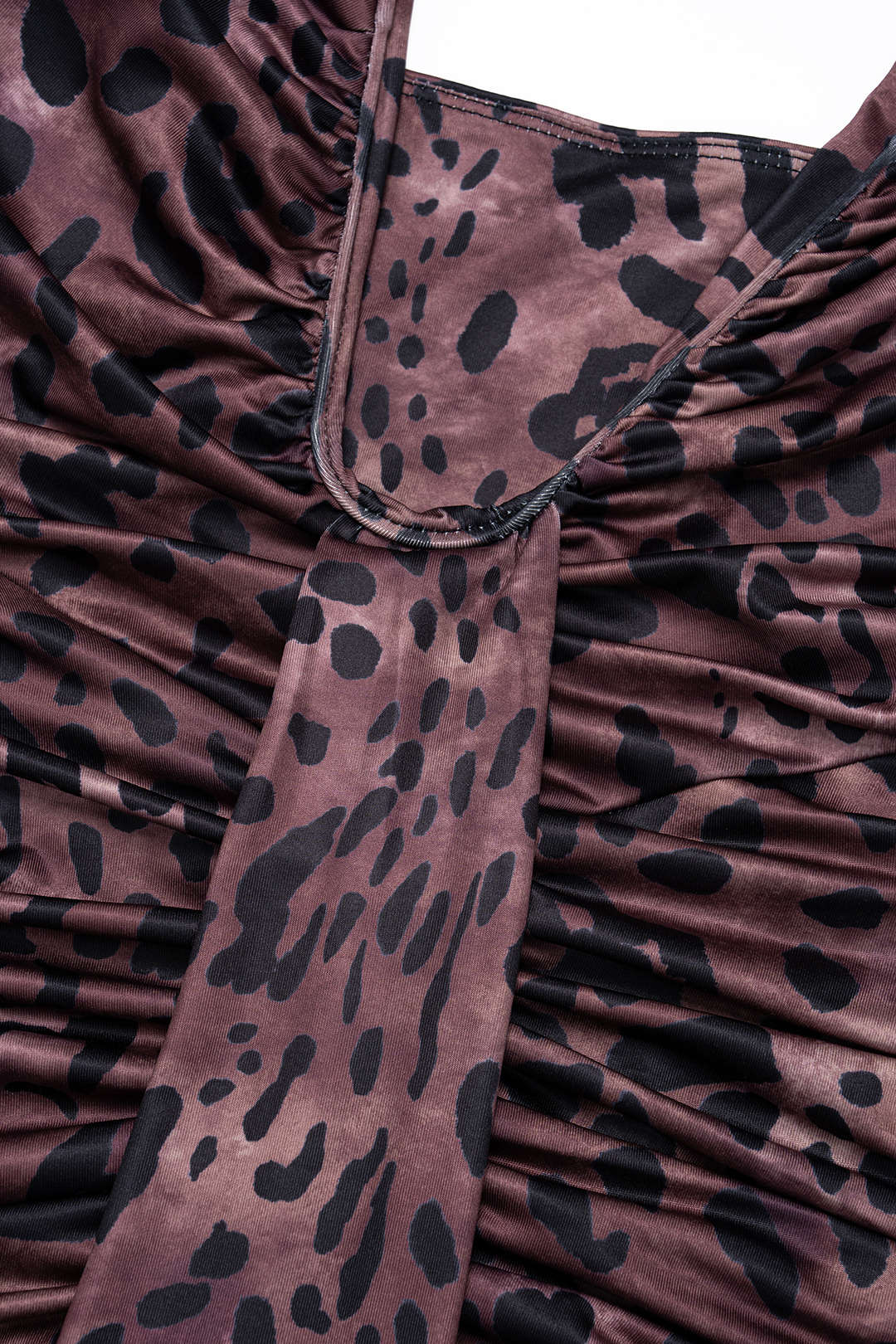 Leopard Print Halter Neck Backless Tie-Up Sleeveless Maxi Dress - Image 4