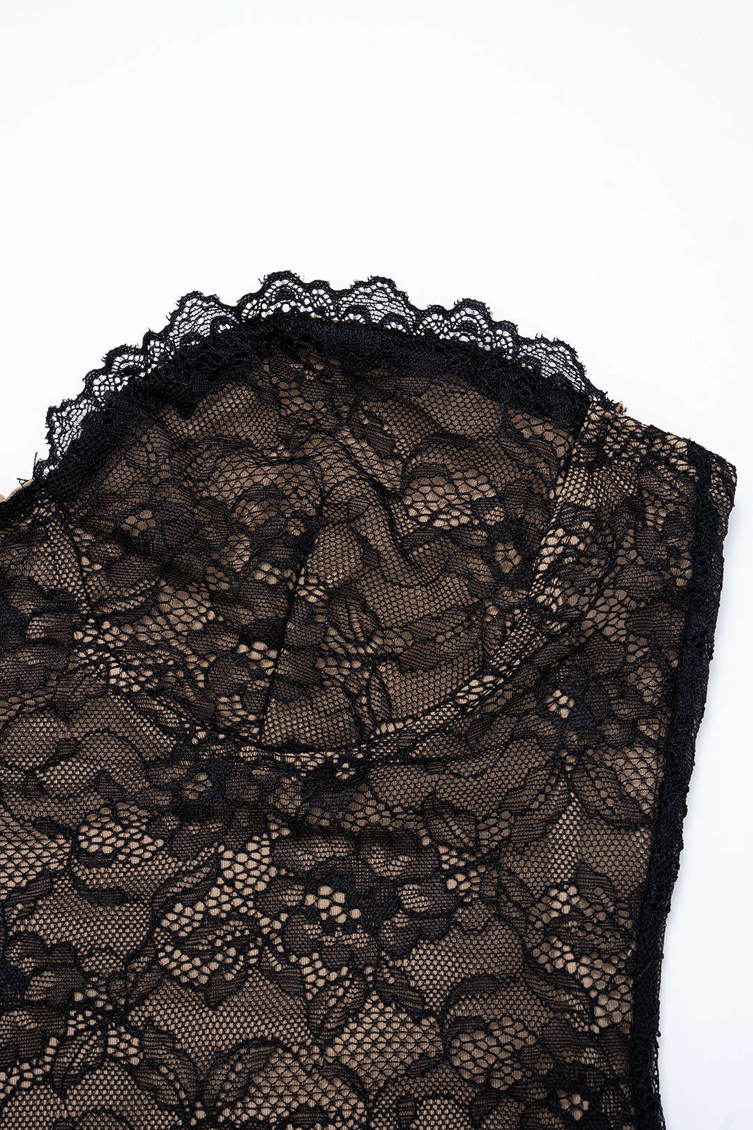 Lace Patchwork Long Sleeve Cardigan And Strapless Dress Set - Image 4
