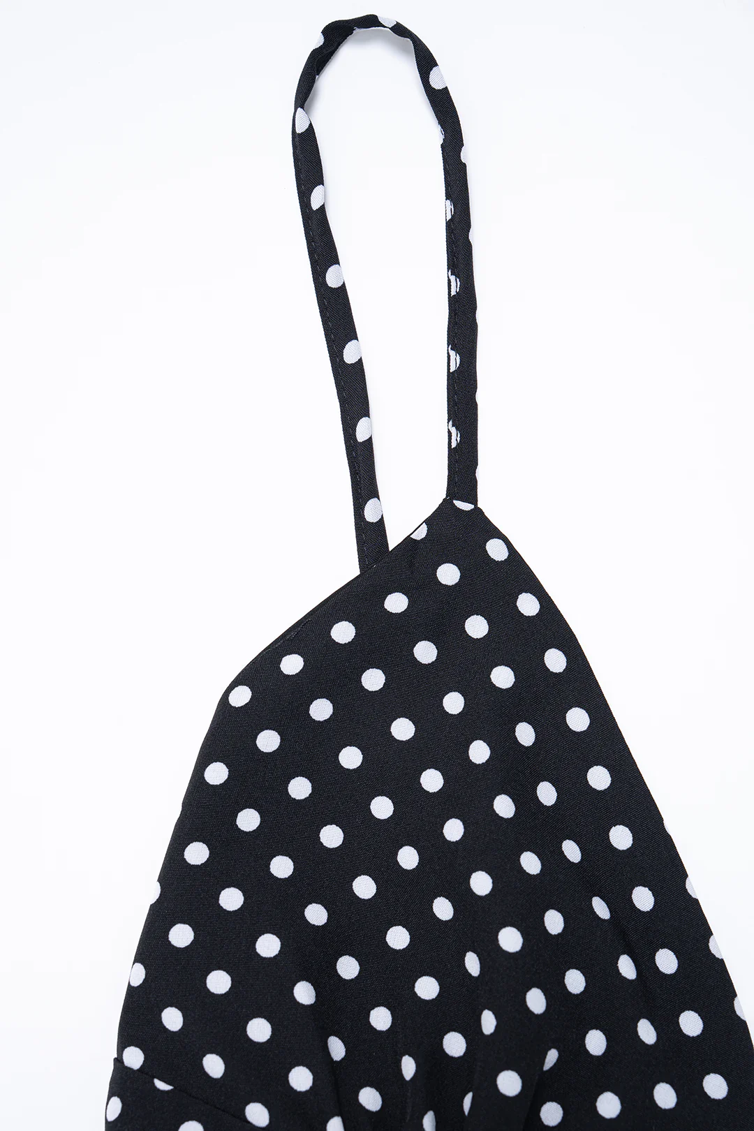 Polka Dots Print Crossed Tie Up Backless Slip Sleeveless Maxi Dress With Scarf - Image 3