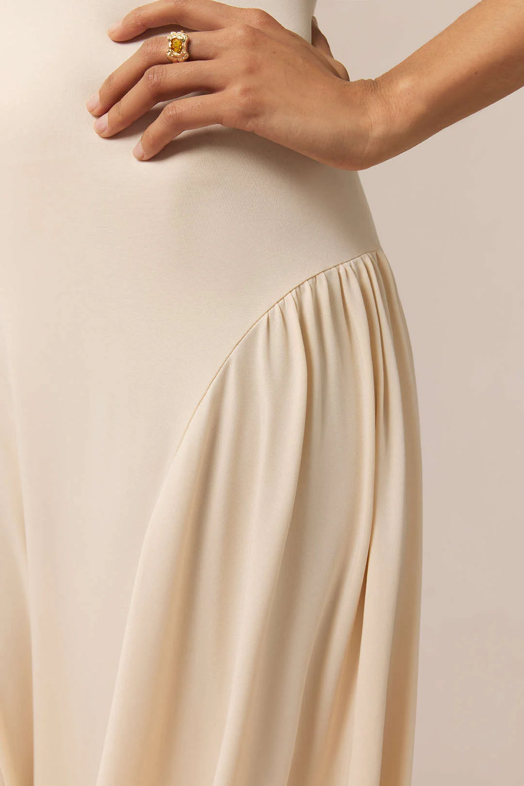 Mock Neck Ruched Sleeveless Maxi Dress - Image 3