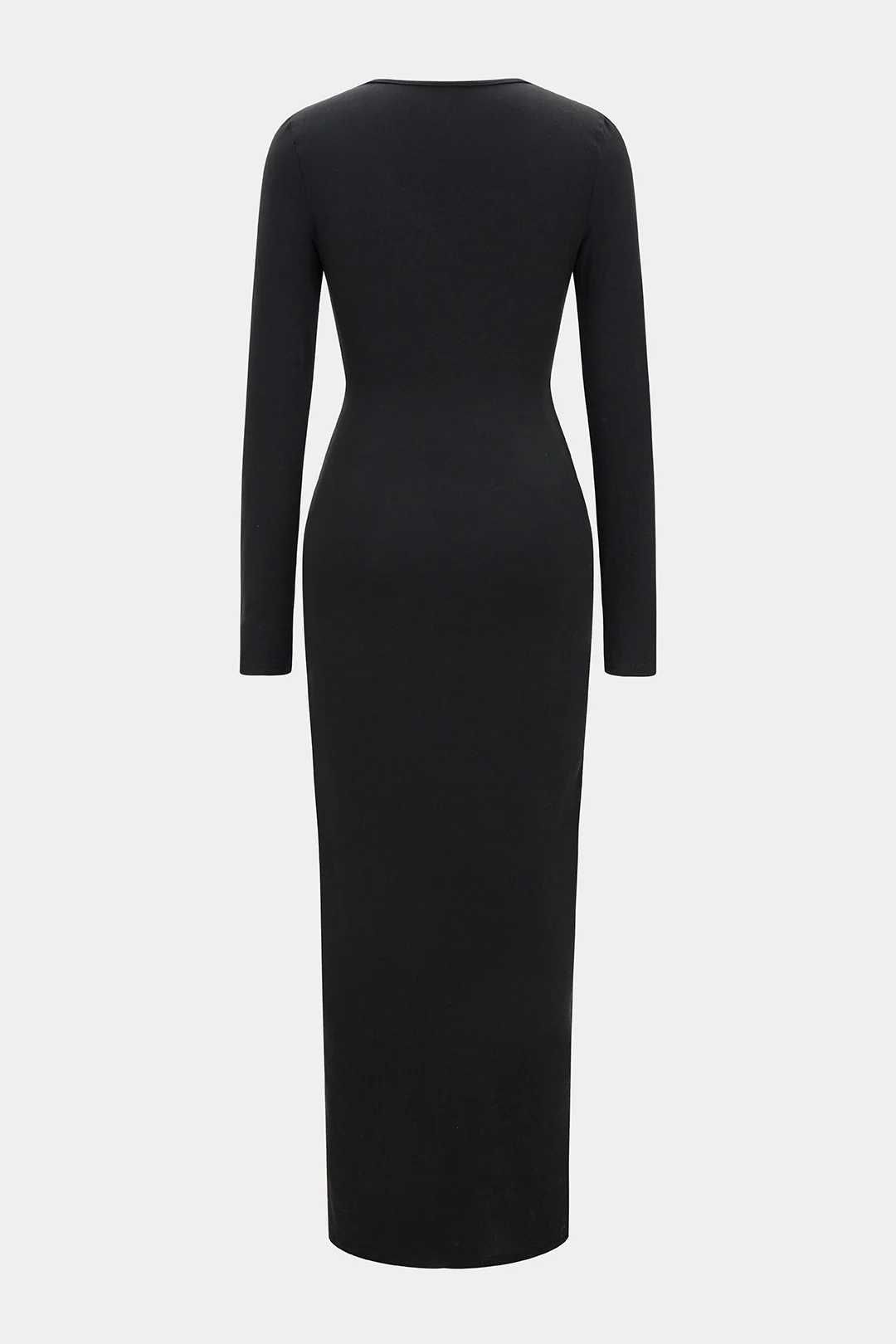 Metallic Decor V-Neck Cut Out Long Sleeve Maxi Dress - Image 2