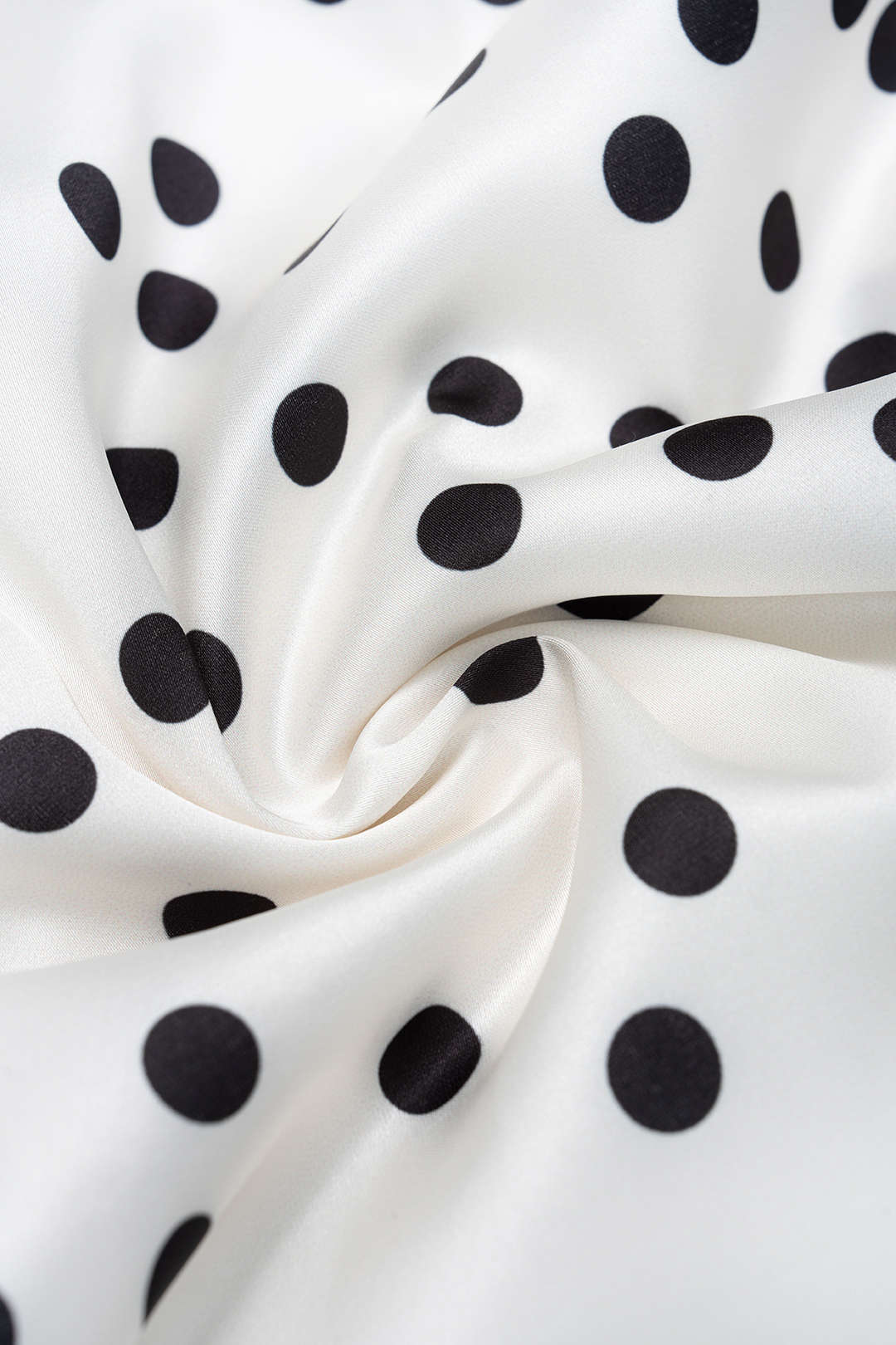 Polka Dots Print Satin Patchwork Lace Halter V-Neck Backless Sleeveless Maxi Dress - Image 10