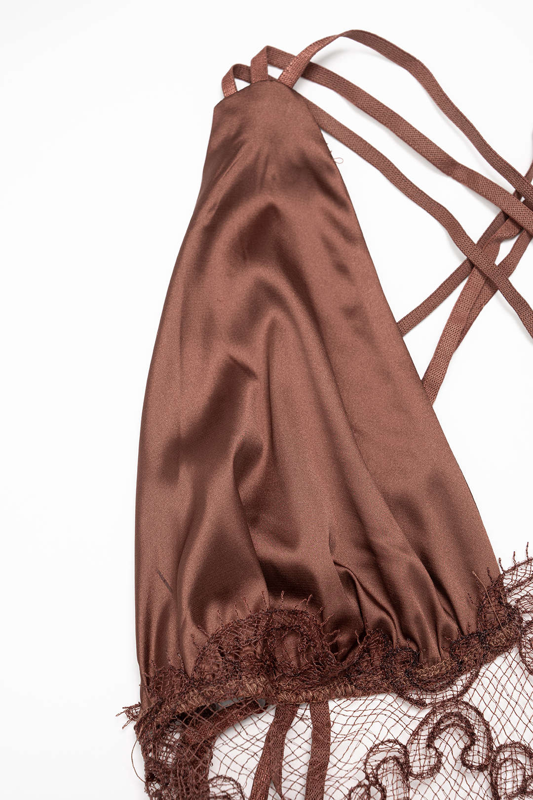 Stain Patchwork Sheer Lace V-Neck Crosssed Backless Maxi Dress - Image 4
