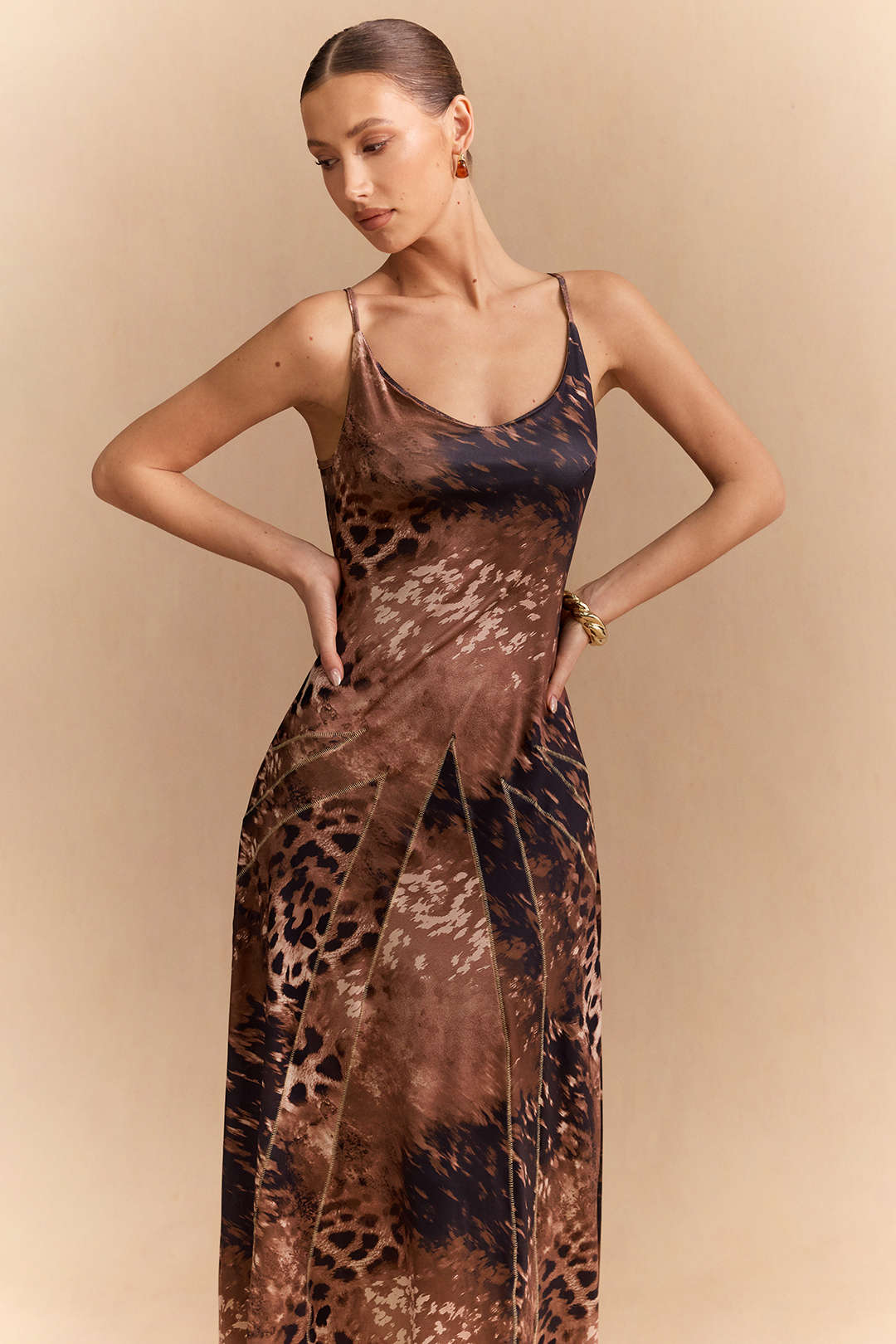 Leopard Print Sleeveless Maxi Dress - Image 5