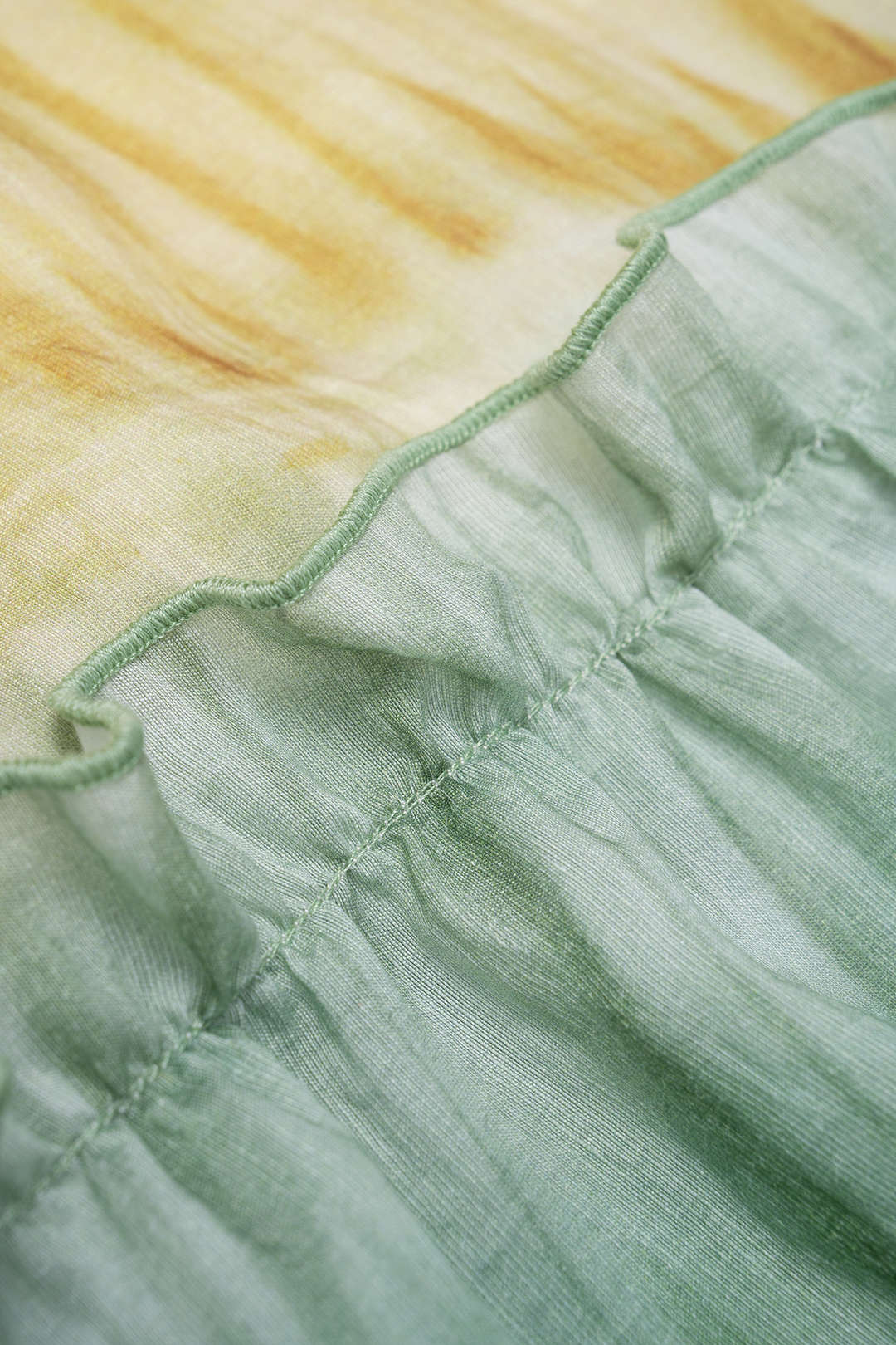 Ombre Print Linen V-Neck Ruched Slip Sleeveless Maxi Dress - Image 4