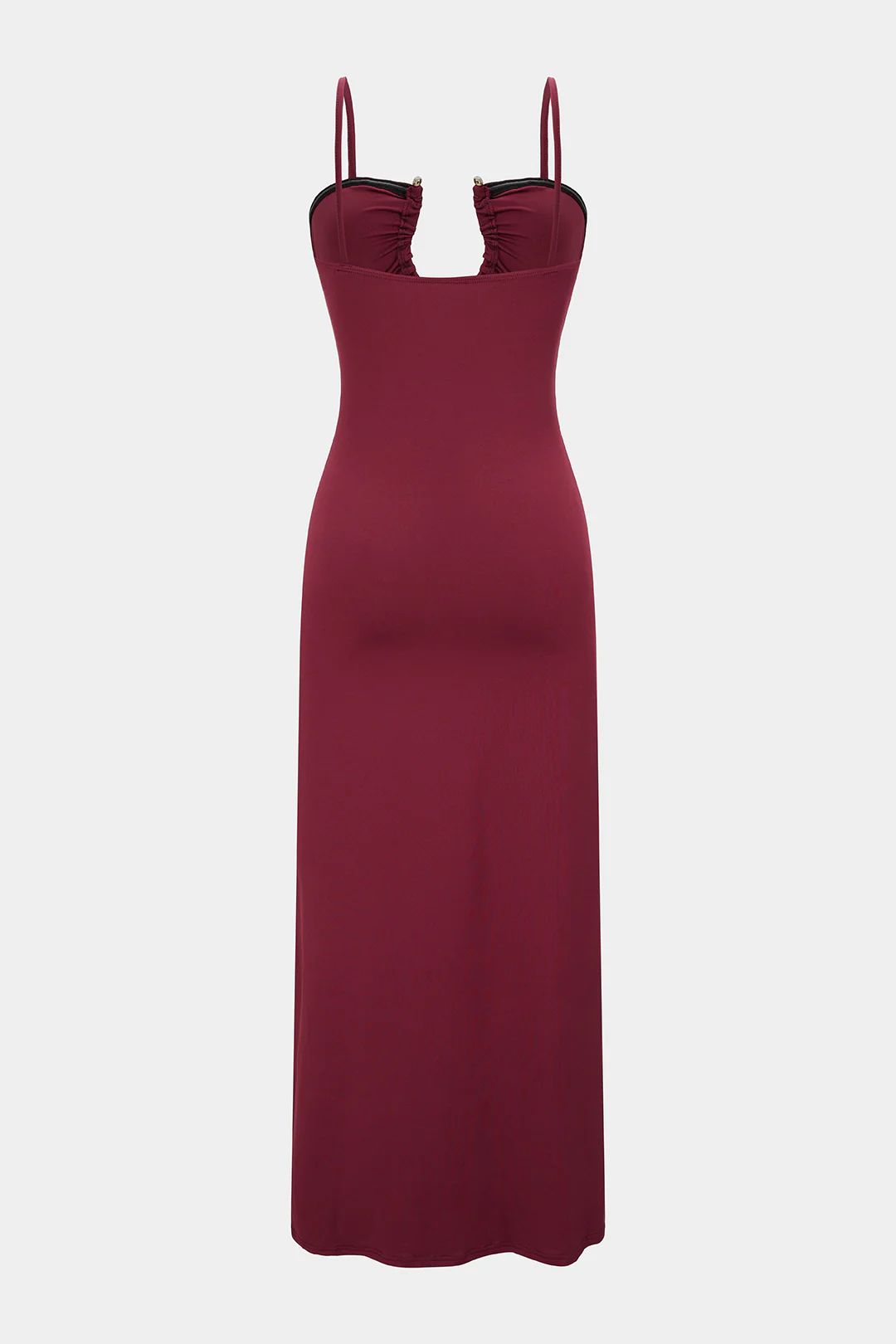 Cut Out Ruched Sleeveless Backless Slip Maxi Dress - Image 2