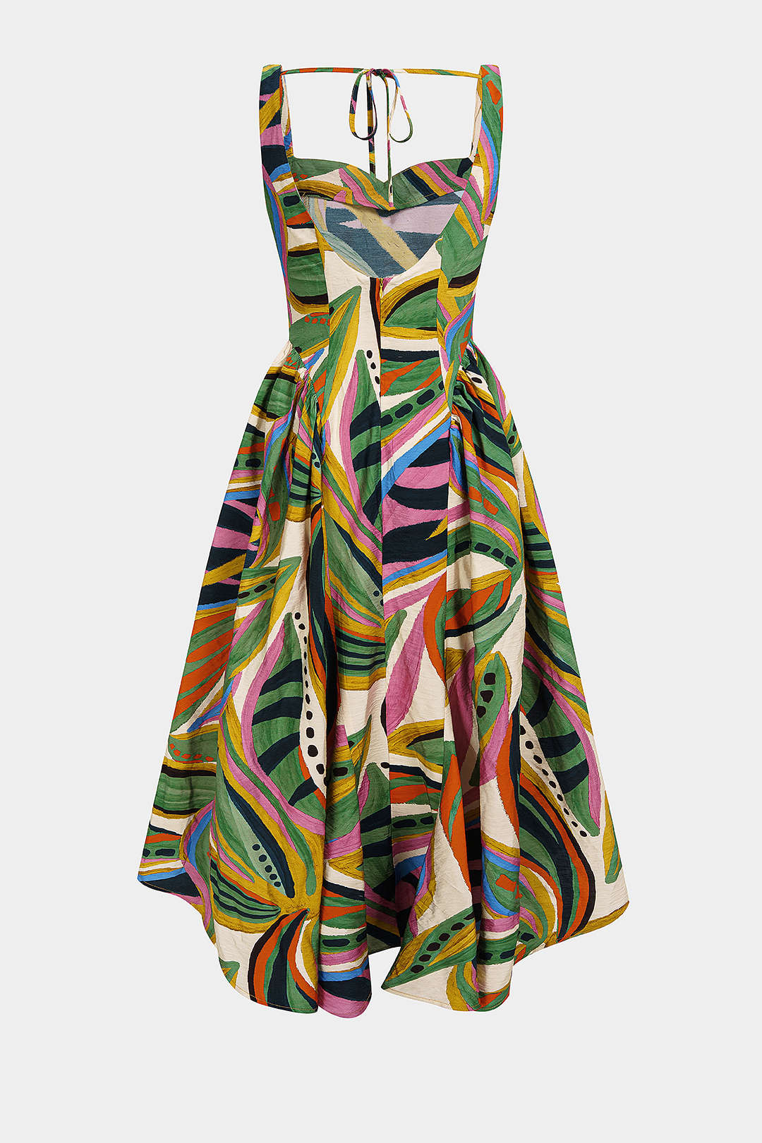 Abstract Print Ruched Sleeveless Maxi Dress - Image 2