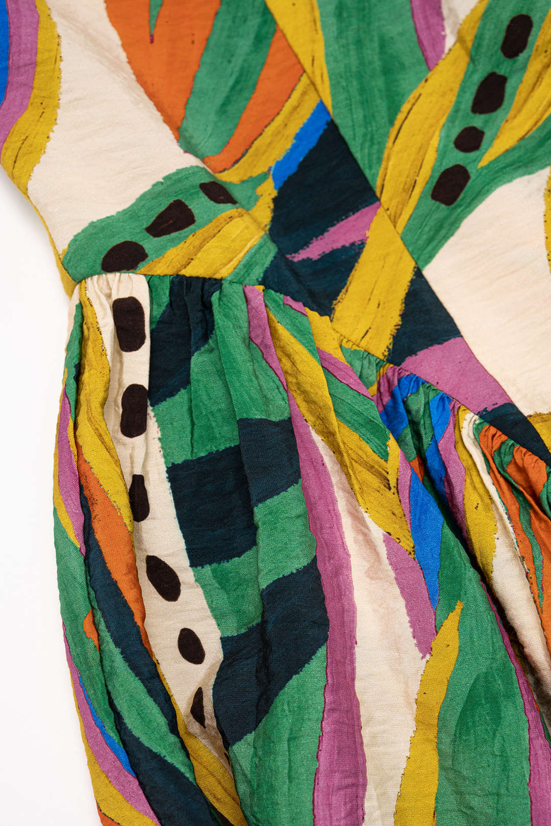 Abstract Print Ruched Sleeveless Maxi Dress - Image 3