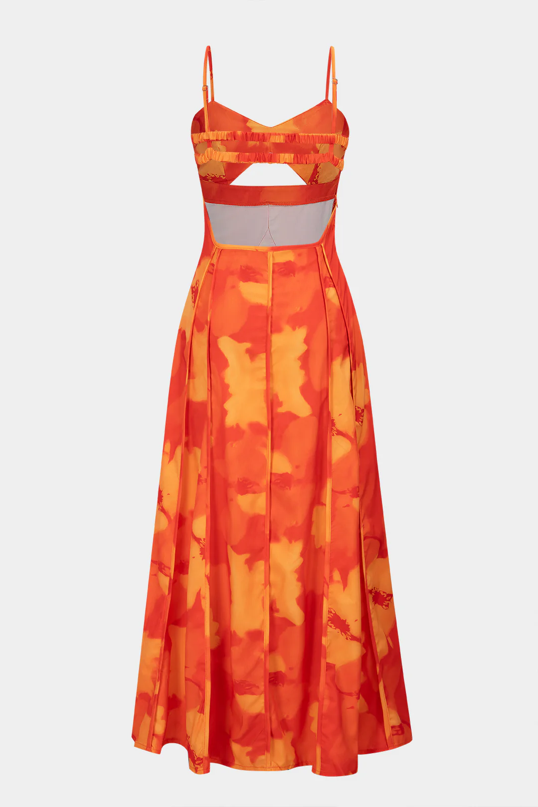 Floral Print V-Neck Cut Out Backless Sleeveless Maxi Dress - Image 2