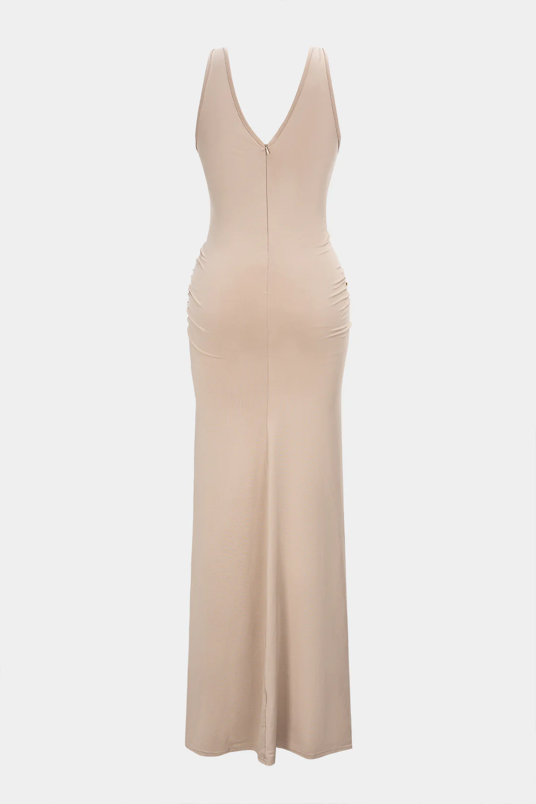 Metallic Decor Cut Out Ruched Slip Sleeveless Maxi Dress - Image 2