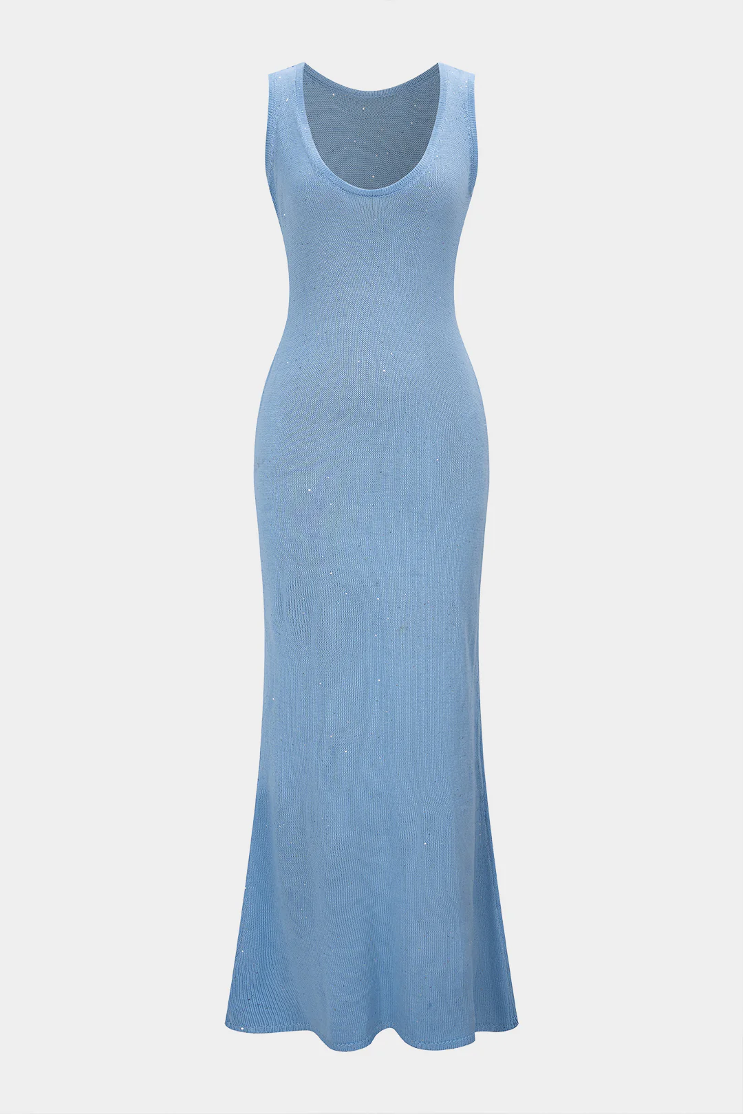 Sequin U-Neck Sleeveless Maxi Dress