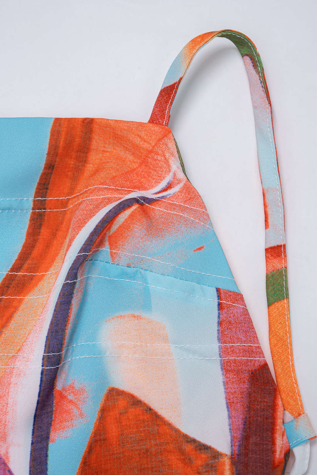 Geometric Print Pleated Sleeveless Maxi Dress - Image 3