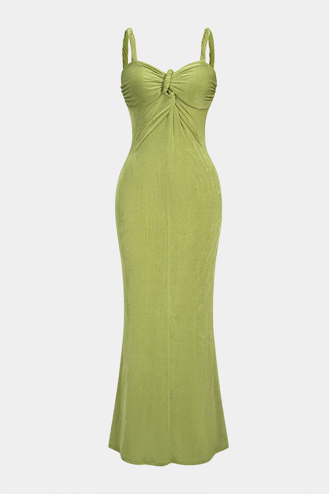 Twist Knot Ruched Sleeveless Maxi Dress