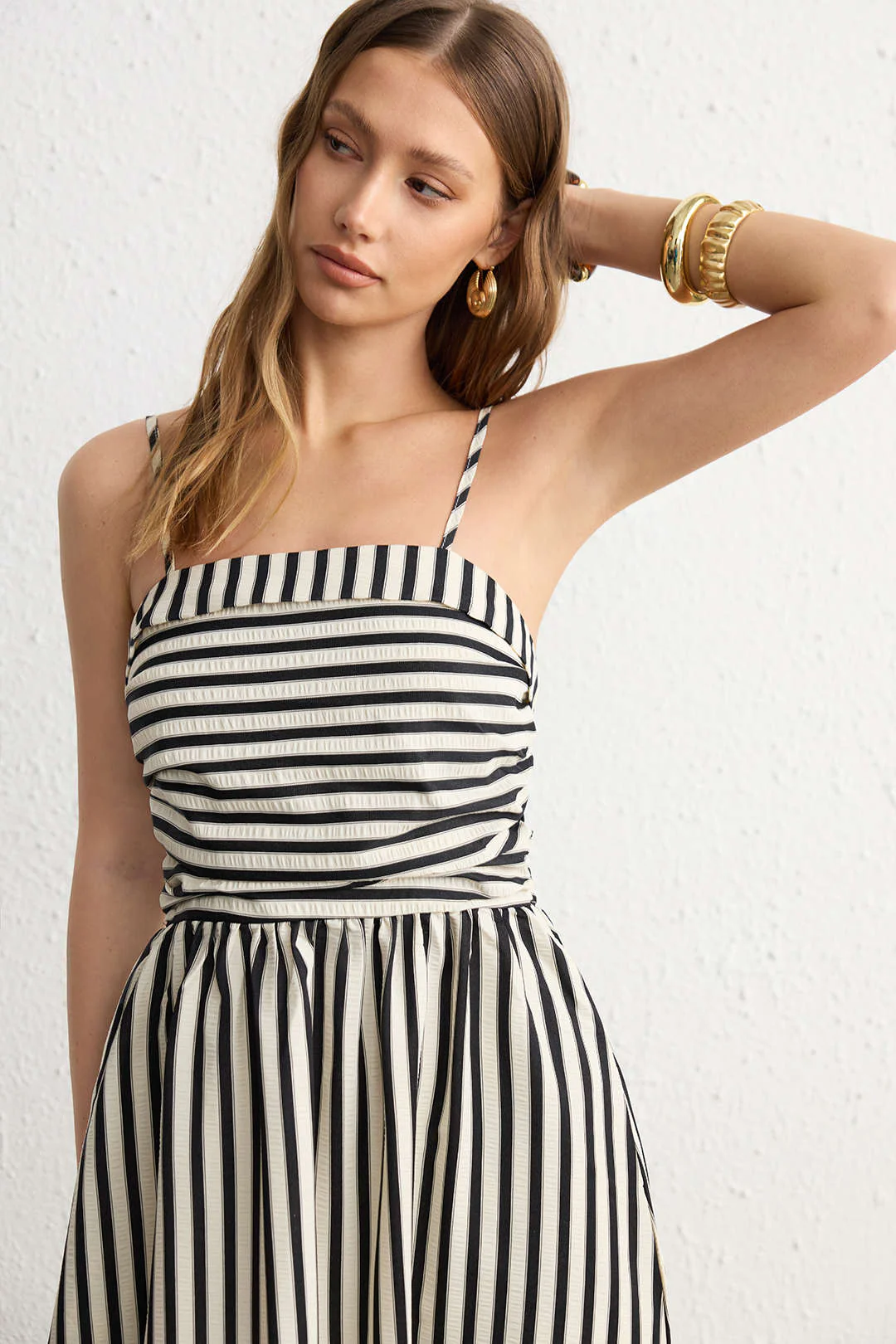 Striped Pocket Sleeveless Maxi Dress - Image 2
