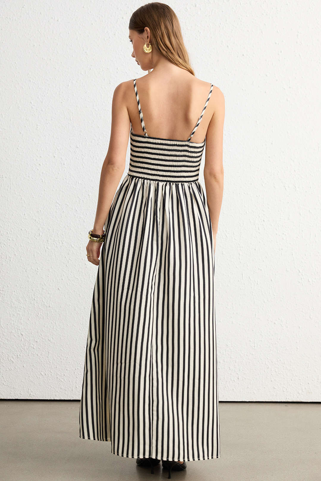Striped Pocket Sleeveless Maxi Dress - Image 4